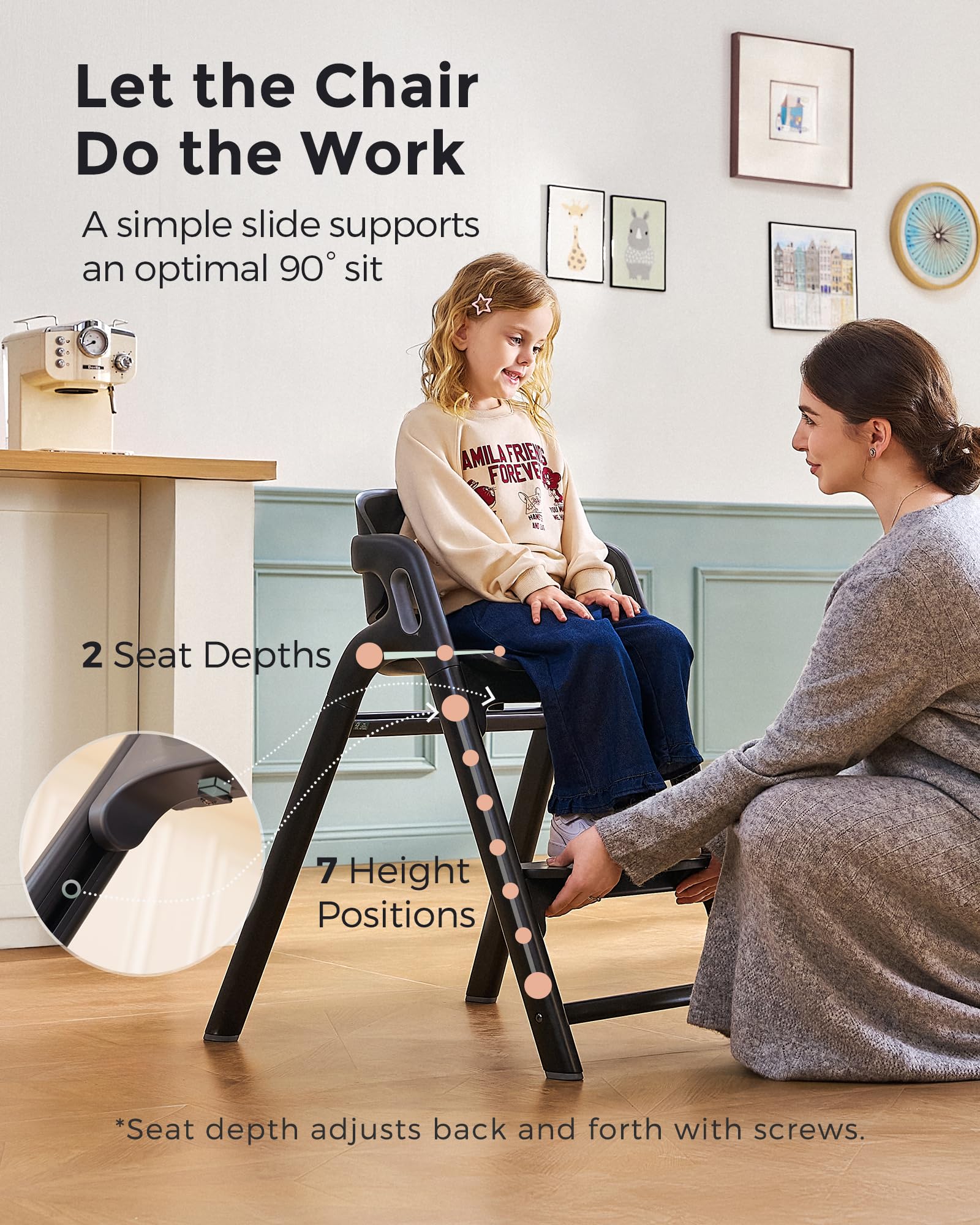 5-in-1 Convertible Wooden High Chair for Babies and Toddlers