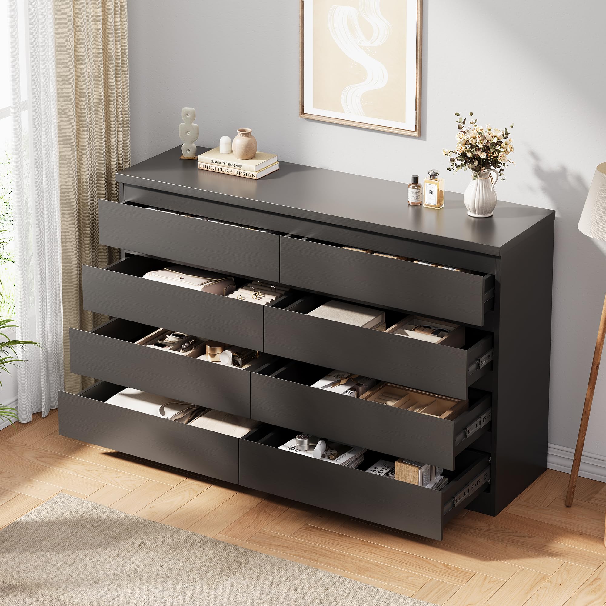 8 Drawer Dresser for Bedroom, Simply Chest of Drawers