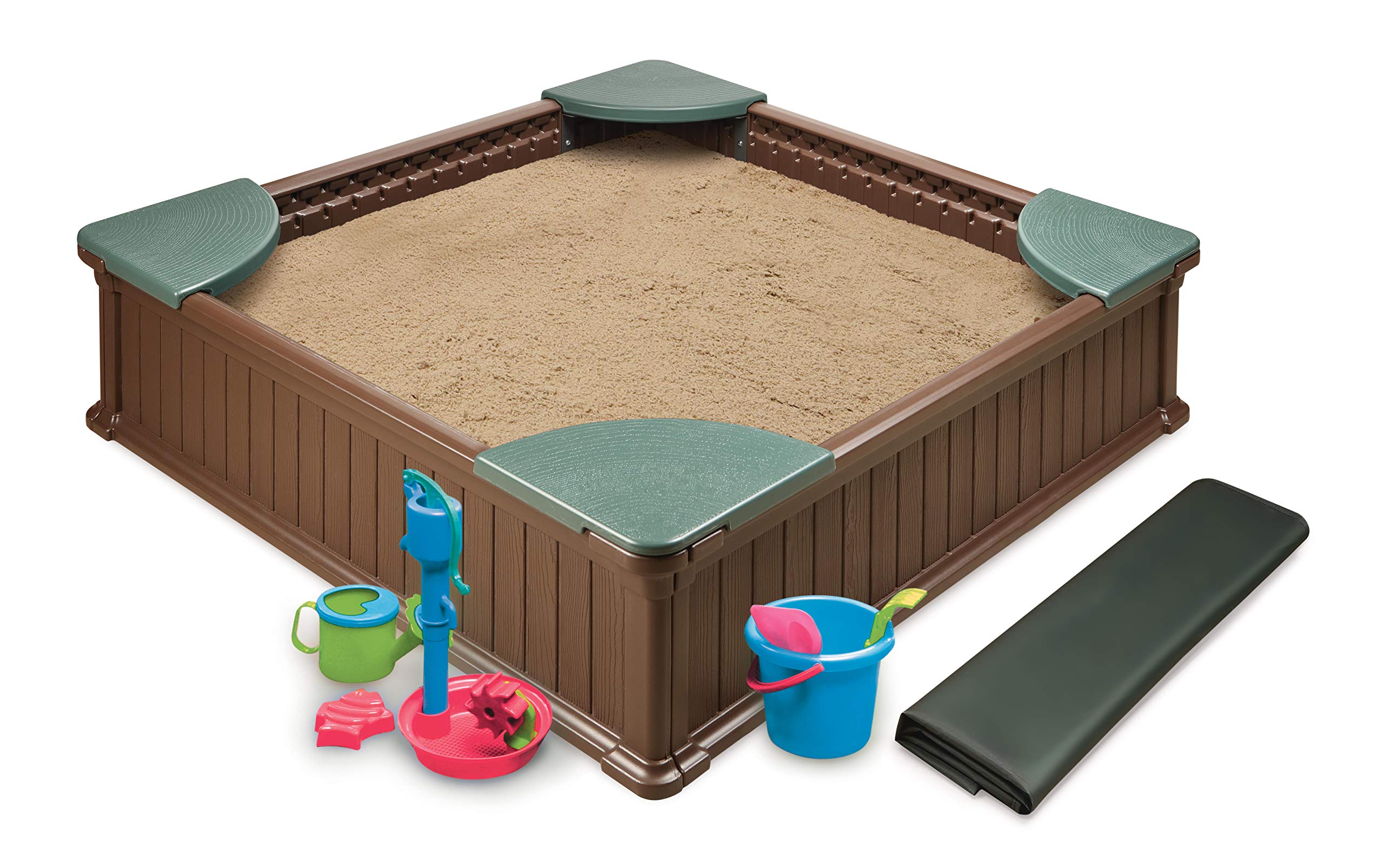 2 in 1 Sandbox & Garden Planter - Easy Assembly Outdoor Sensory Play and Planting Box