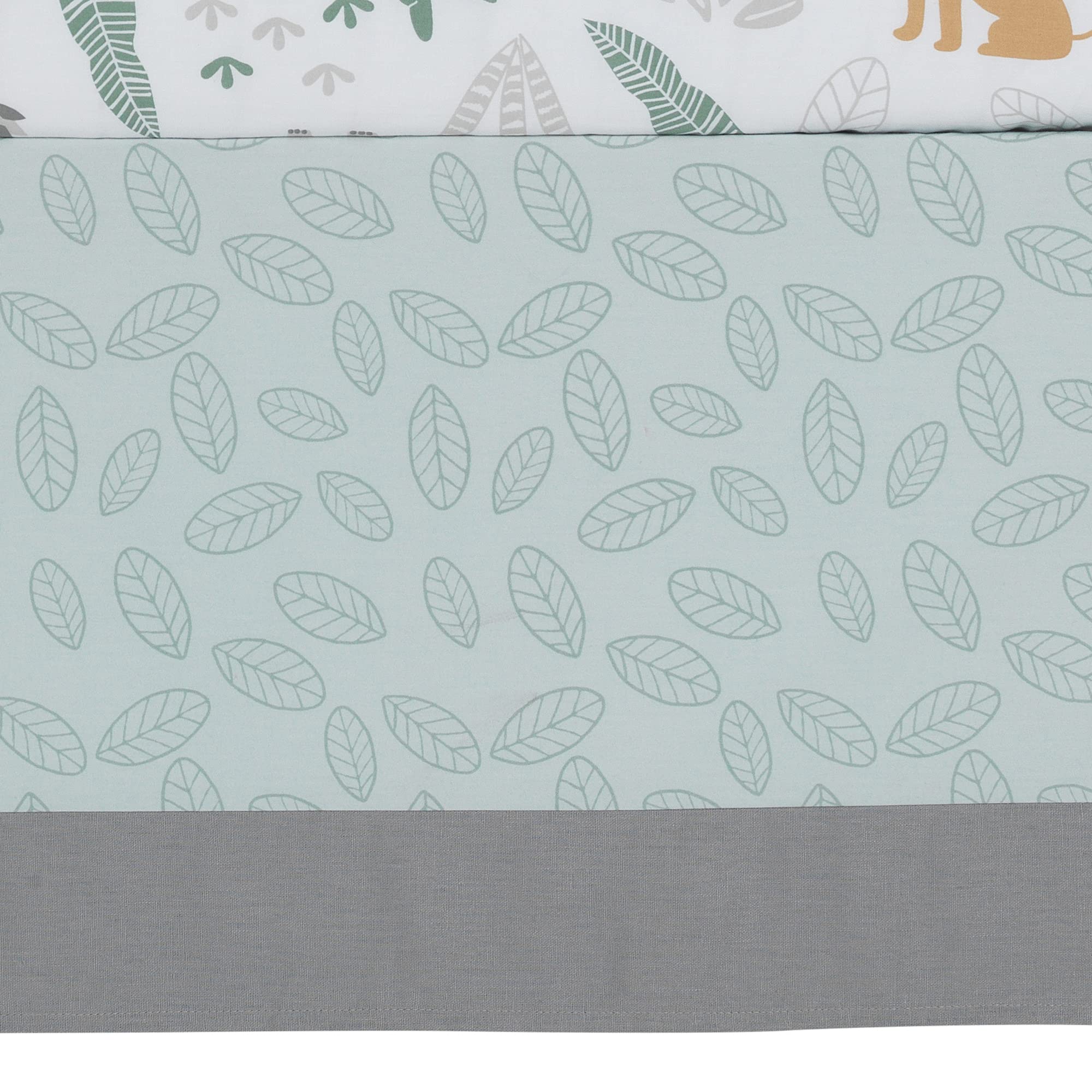 5-Piece Safari Animals Crib Bedding Set with Quilt and Fitted Sheet