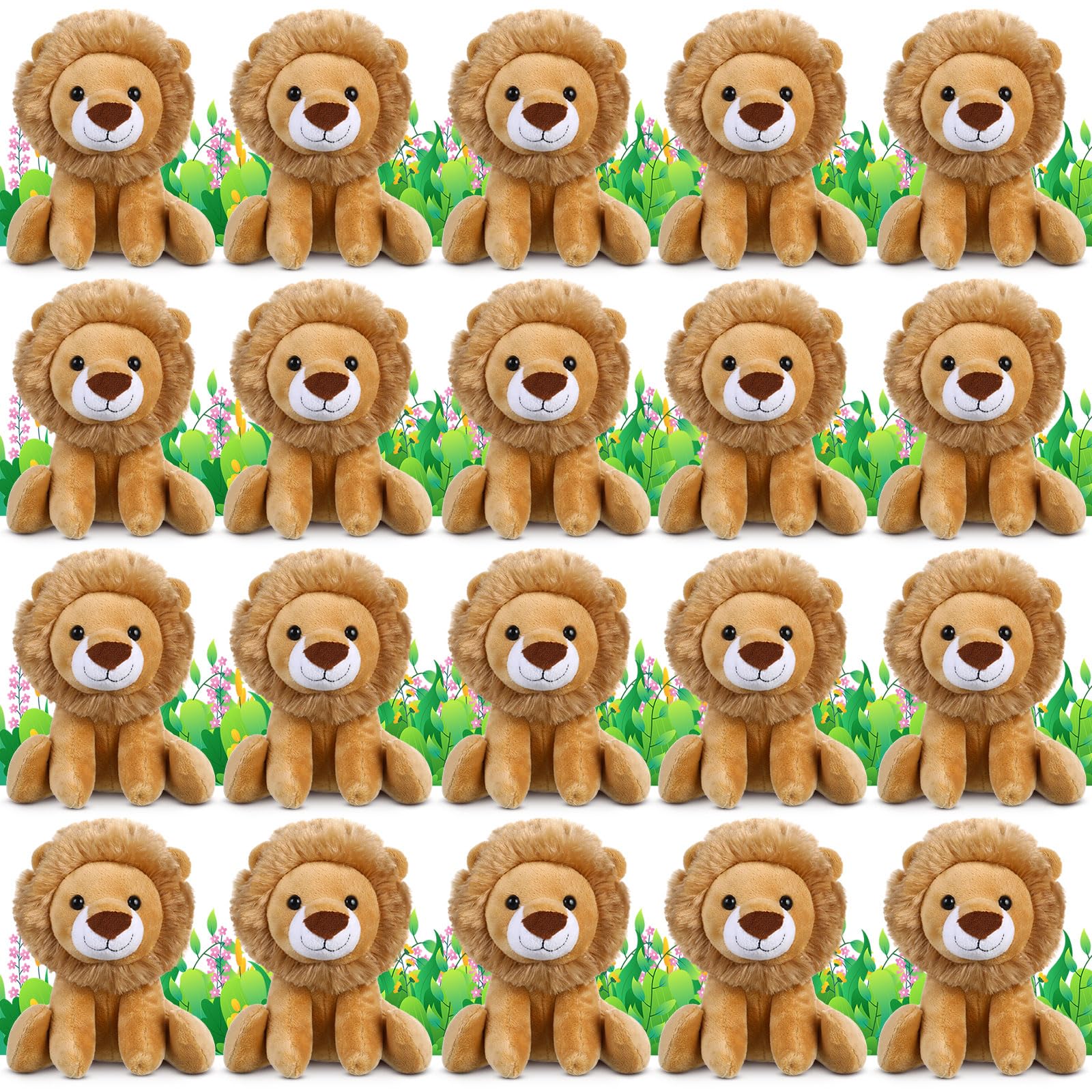 20 Pieces Lion Plush Set 6 Inches Cuddly Lion Stuffed Animal Small Stuffed Animals