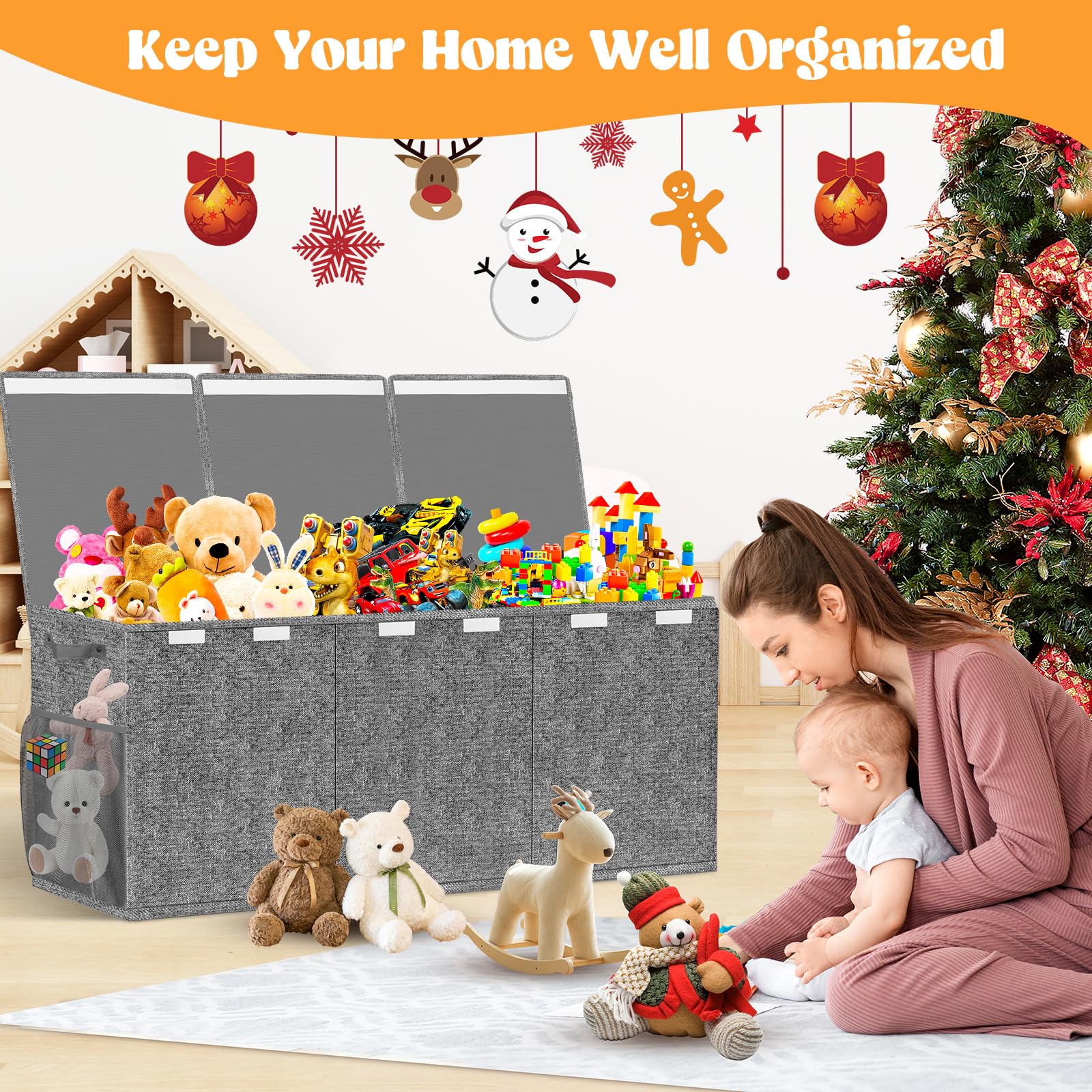 Extra Large Toy Storage Box with Lids