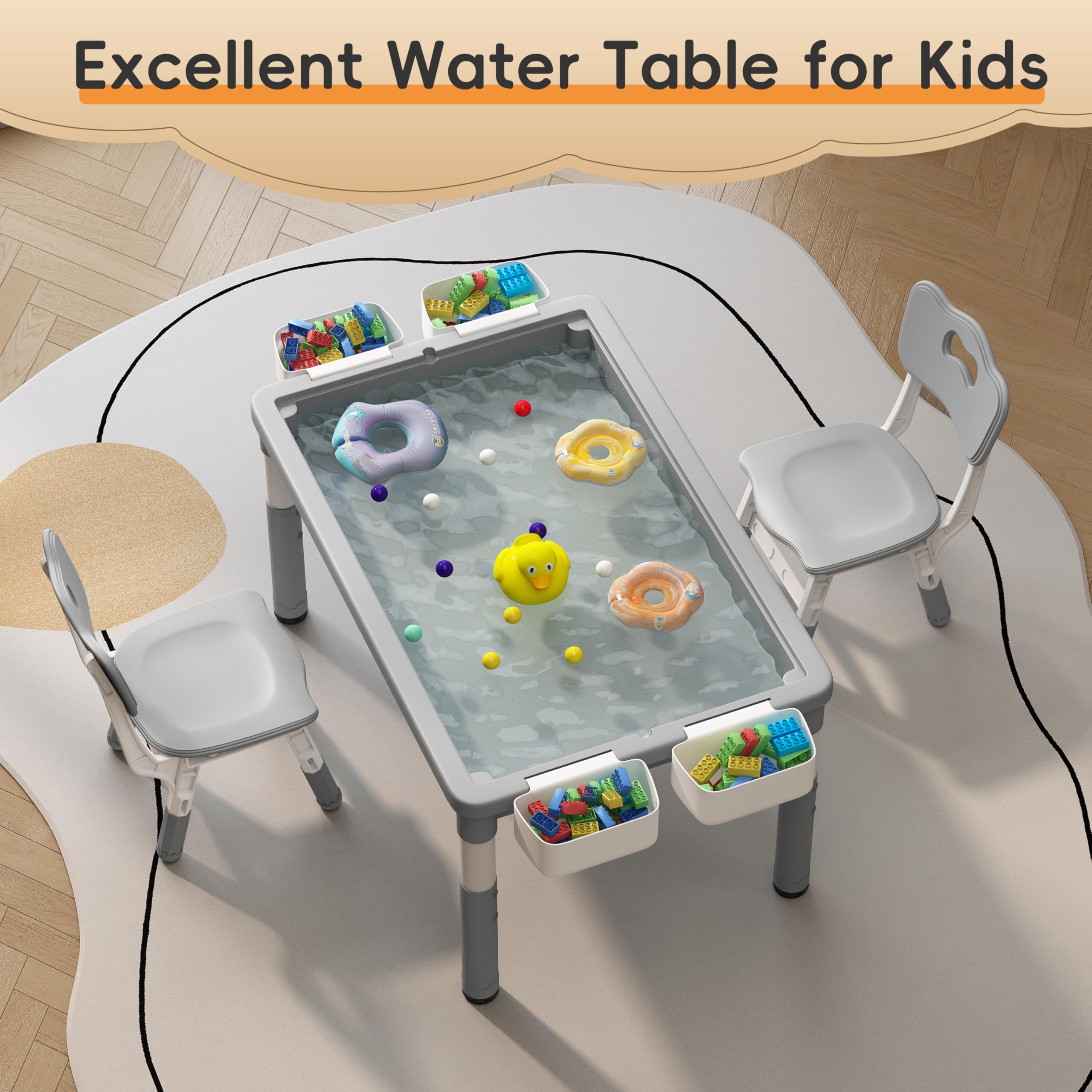 Height Adjustable Kids Activity Table and 2 Chairs Set