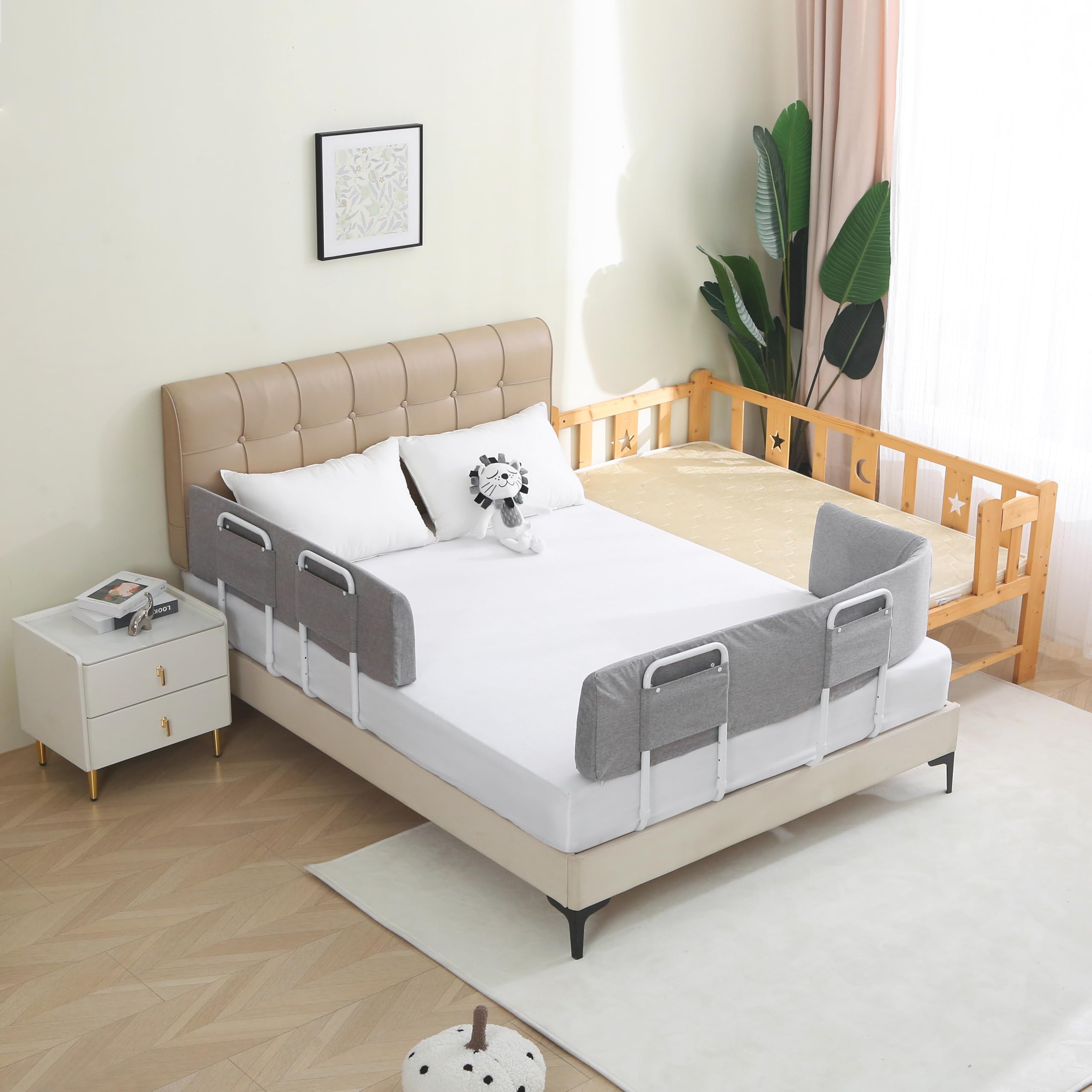 Toddler Bed Guard Rail 43 Inch Foam Padded Safety Rail