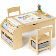 Art Table and Chairs, Toddler Table and Chair Set, Craft Play Desk