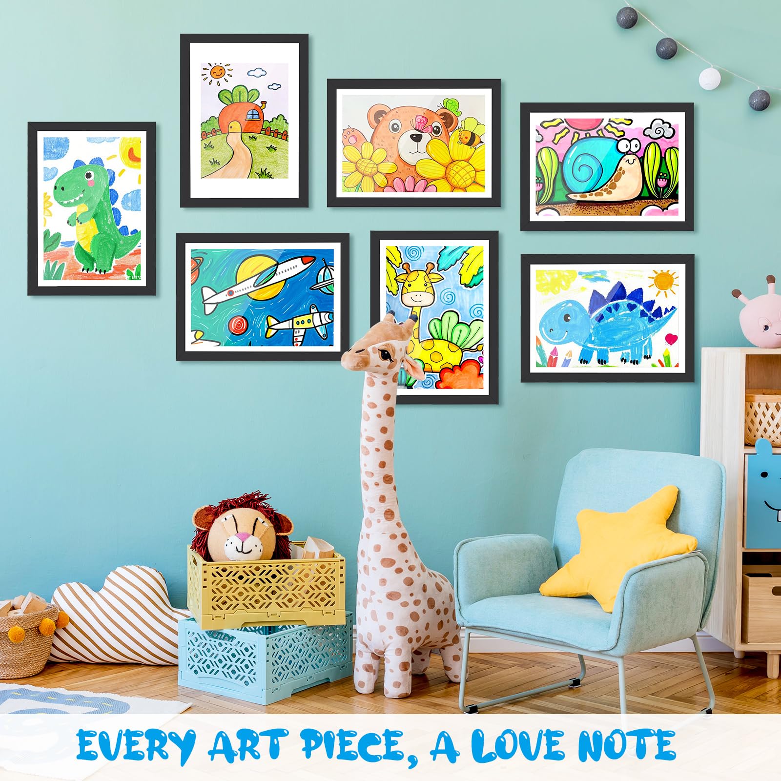 Kids Art Display Frame 11x14 Front Opening with Changeable Mats