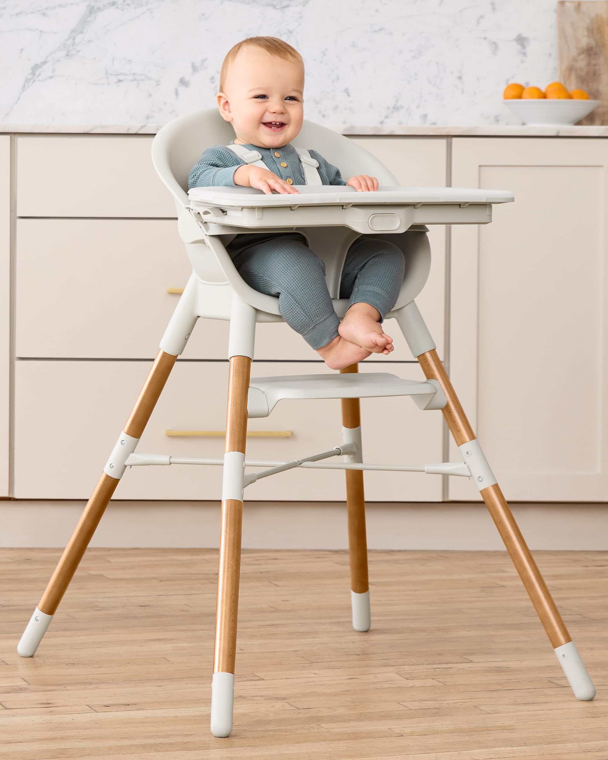 4-in-1 Convertible High Chair with FSC Wood Accents