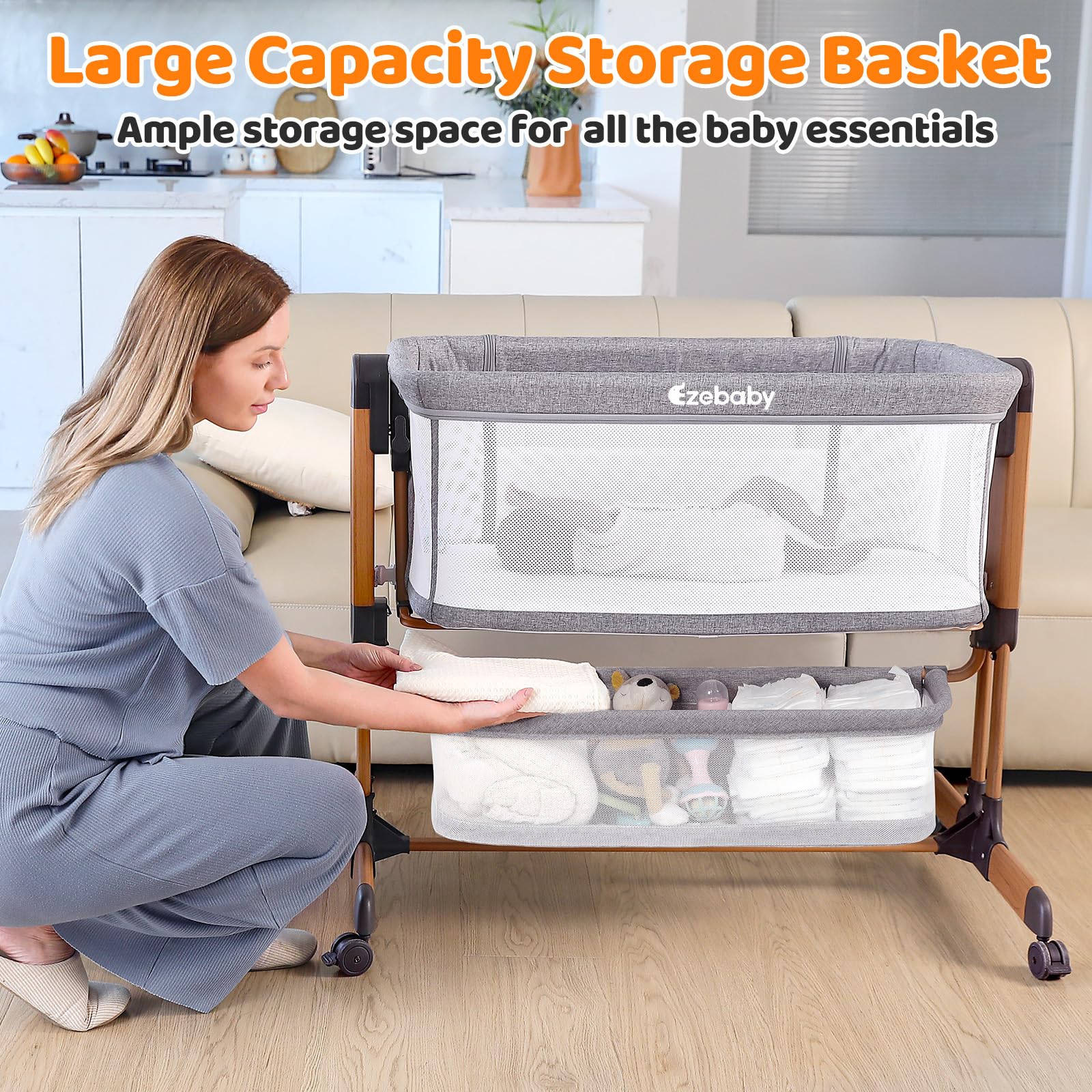 3-in-1 Baby Bassinet with Rocking Feature