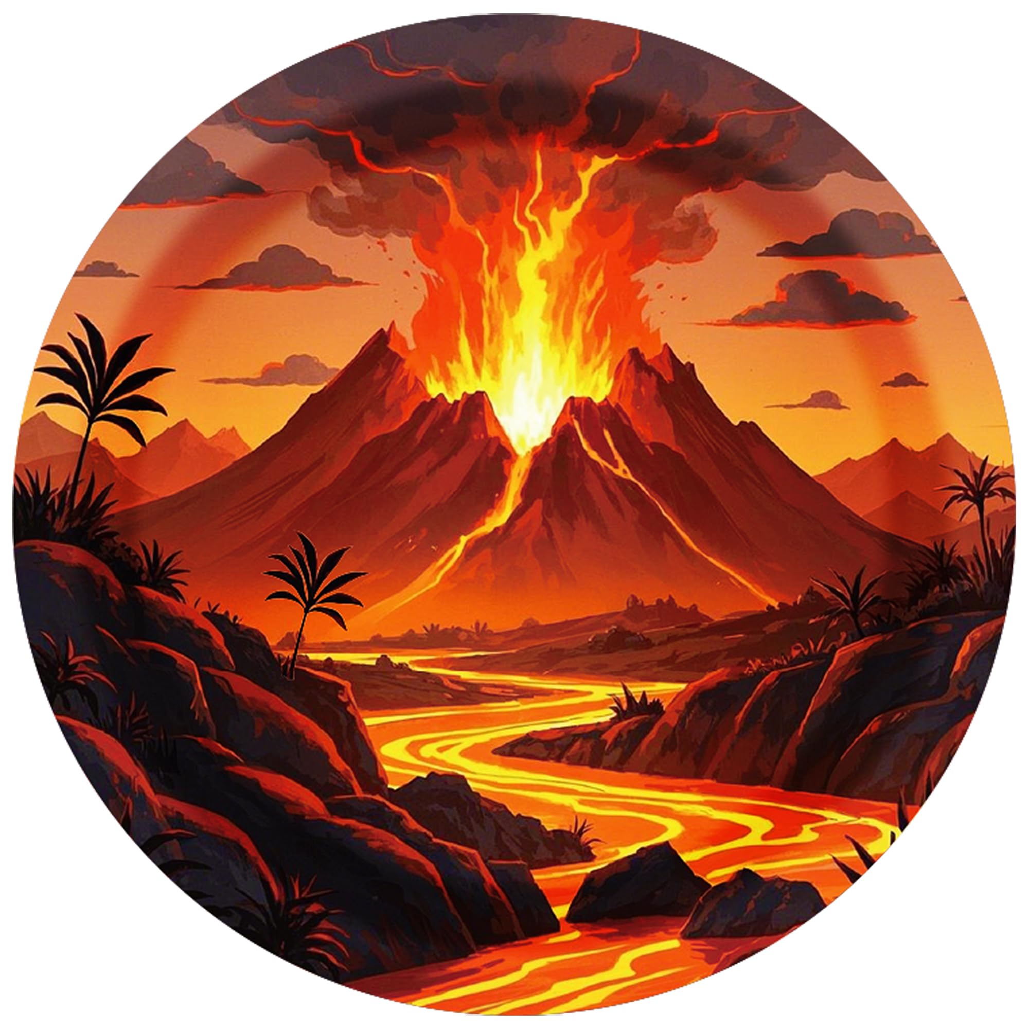 Volcano Birthday Paper Plates Napkins Fire Flame Disposable Tableware Set Party Supplies