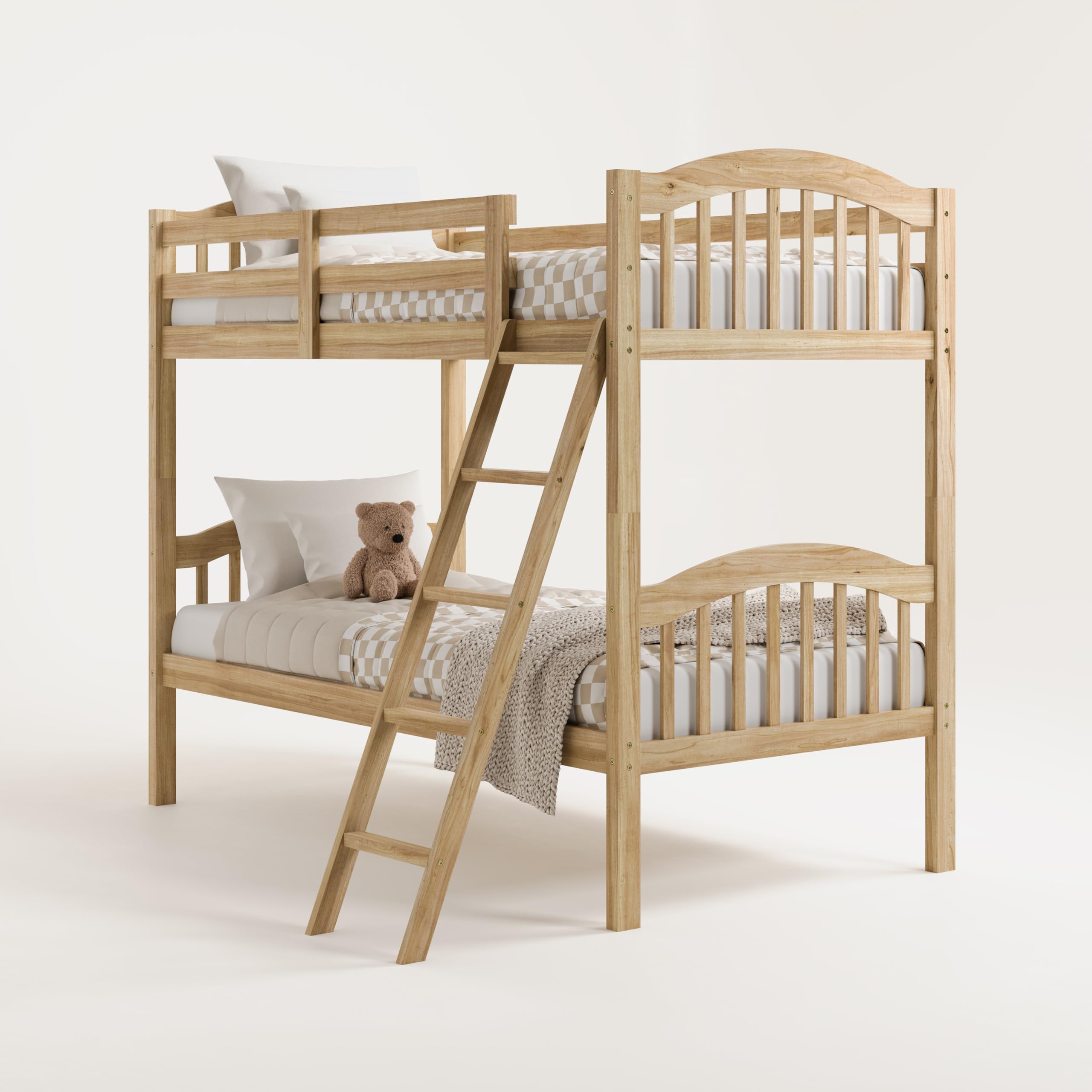 Long Horn Twin-Over-Twin Bunk Bed (Natural) - GREENGUARD