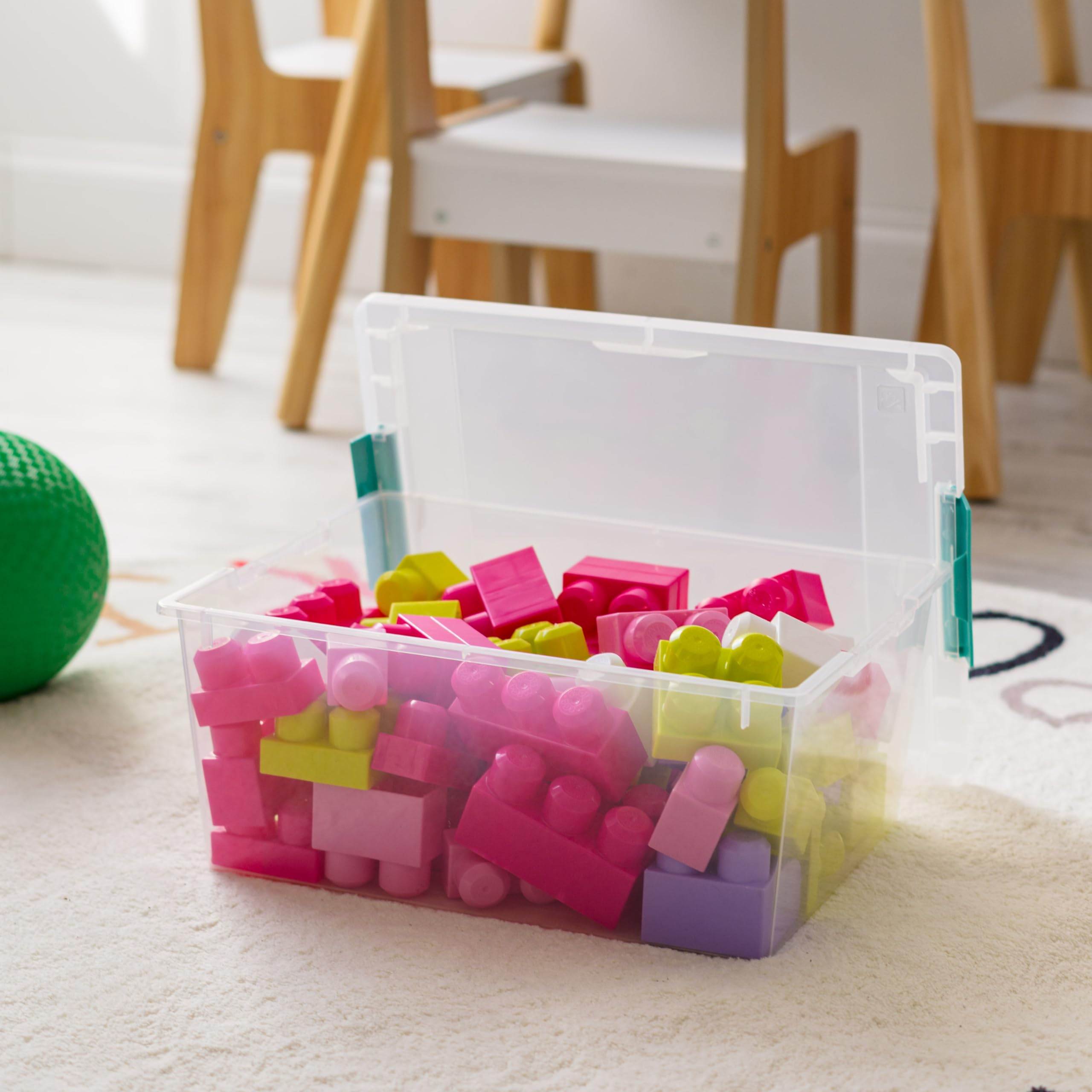 2 Qt. Plastic Storage Bins Containers with Lids, 4 Pack, Small Sensory Bin
