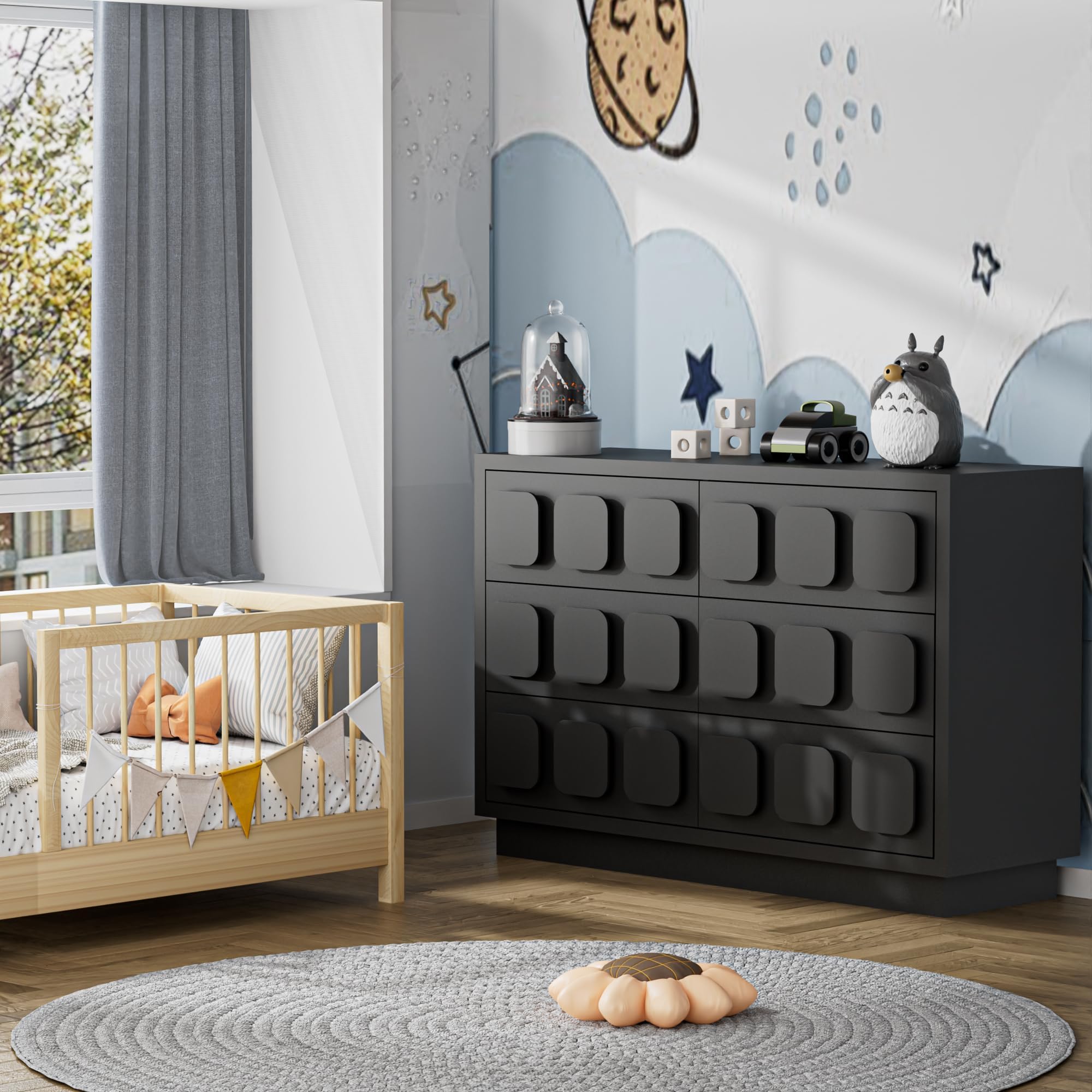 6-Drawer Dresser for Nursery and Kids Bedroom