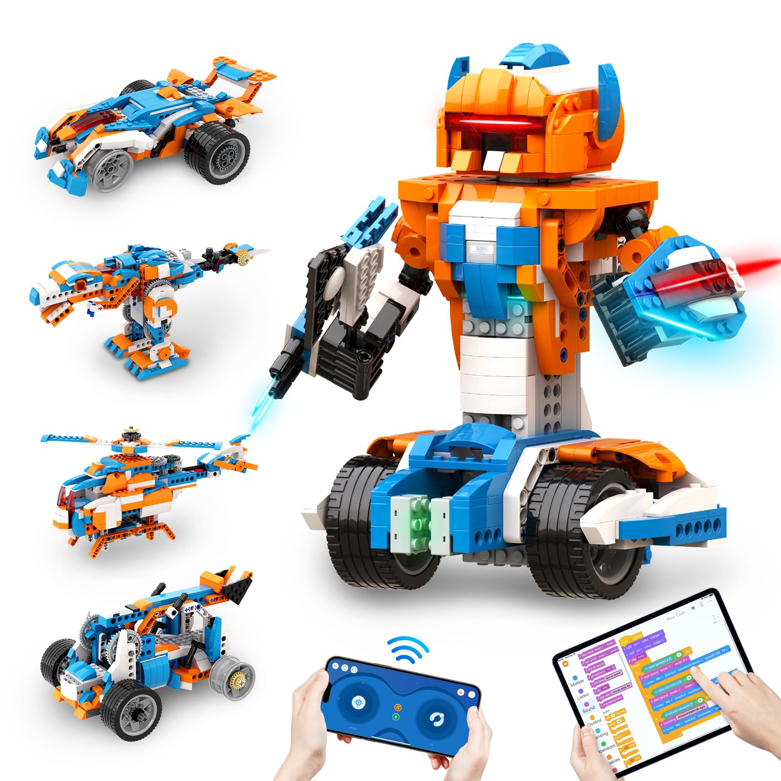 Robot X Robot Building Kit, 12-in-1 Programmable APP Remote Control RC Car