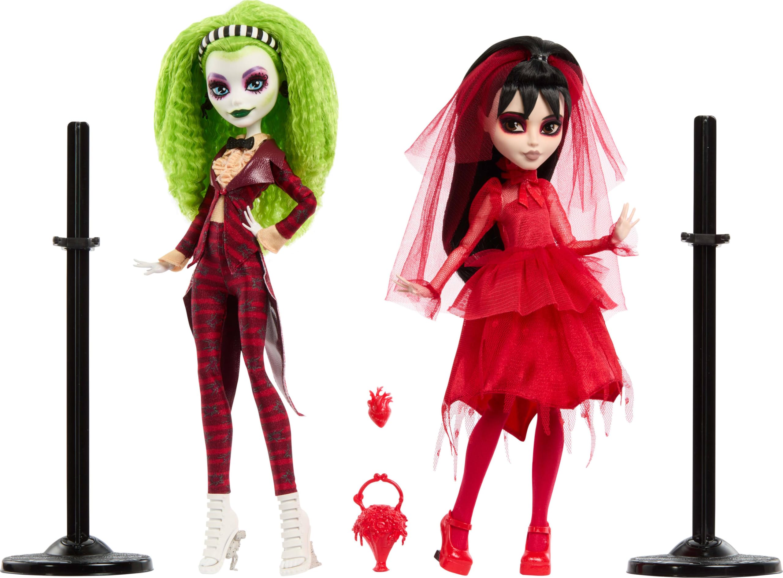 Skullector Beetlejuice Beetlejuice Dolls 2-Pack, Collectible Betelgeuse and Lydia Deetz Set