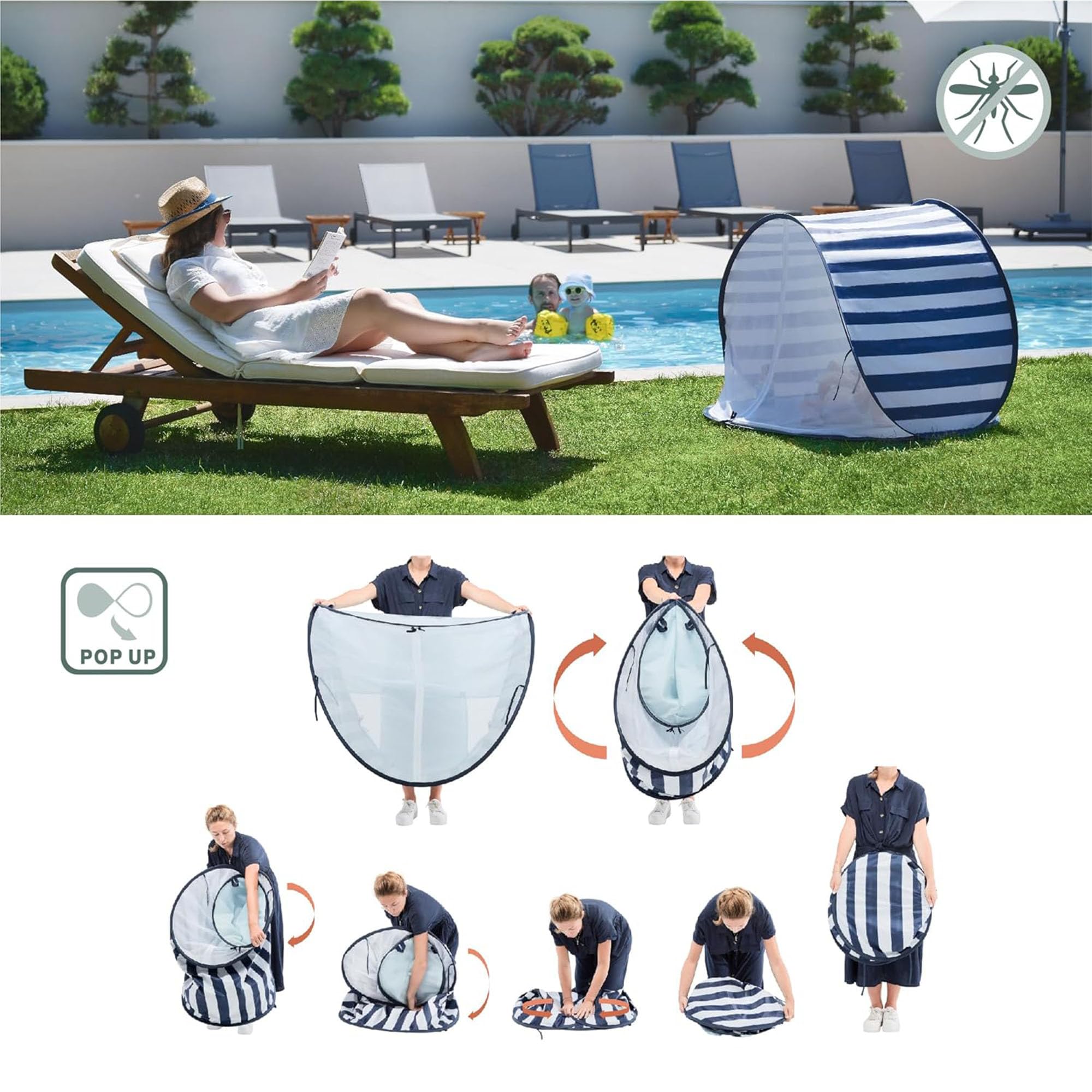 Baby Anti-UV Beach Tent with Pop-Up Sun Shelter