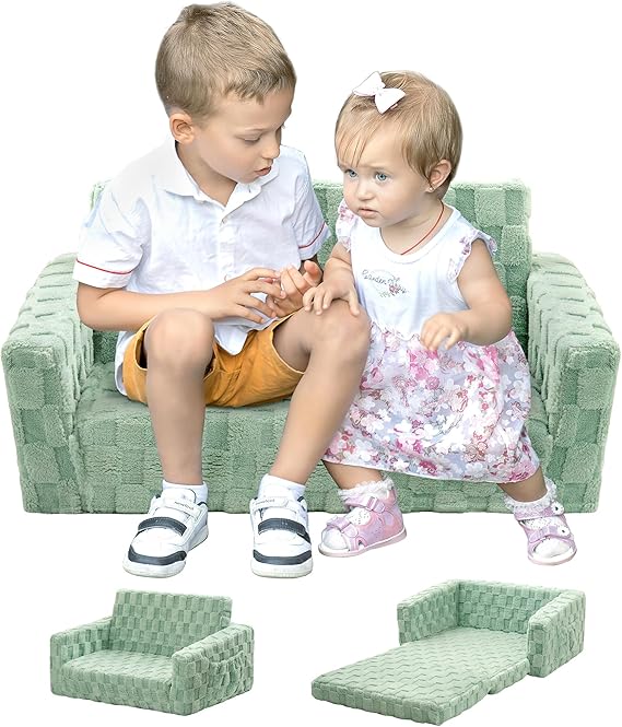Couch for Kids – 2-in-1 Fold Out Sofa and Lounger, Soft Flannel