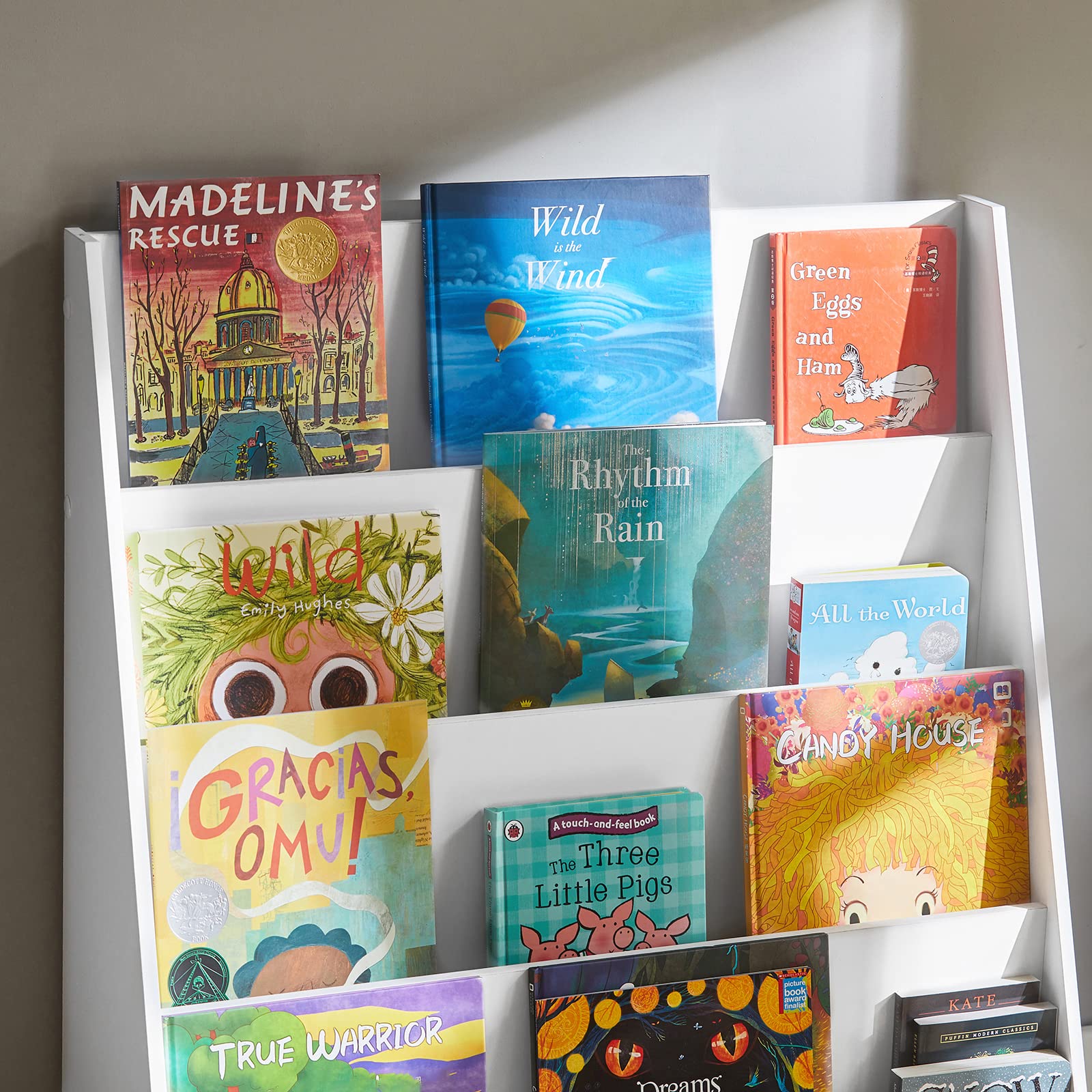 Bookshelf for Kids, Montessori Bookshelf Toddler Bookcase 4-Tiers