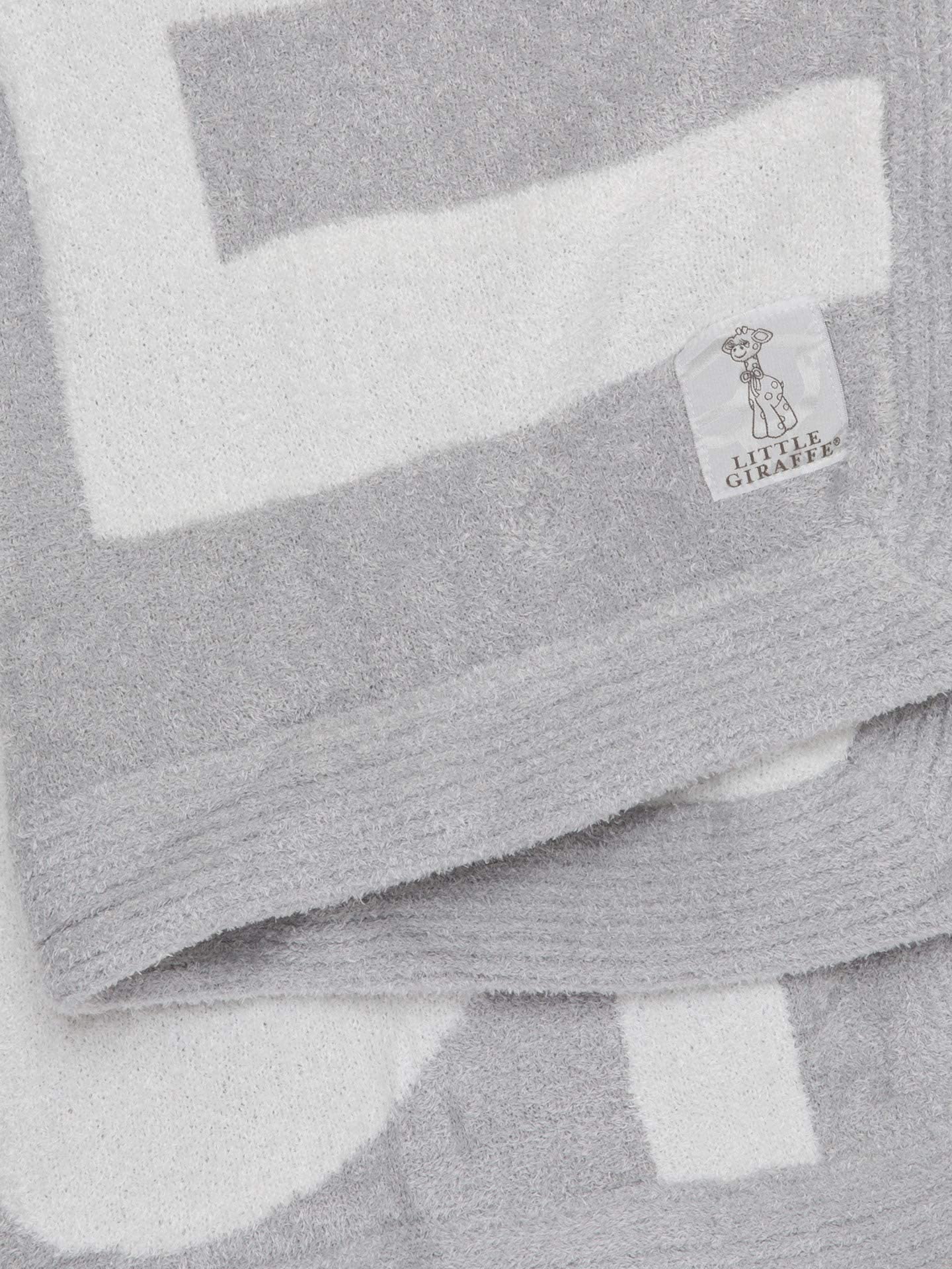 Dolce Love Chevron Throw Blanket 45x59 Silver White Feather Yarn