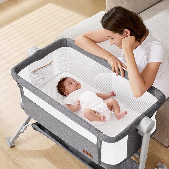 Baby Bassinet Bedside Sleeper - All-Mesh Design, Portable