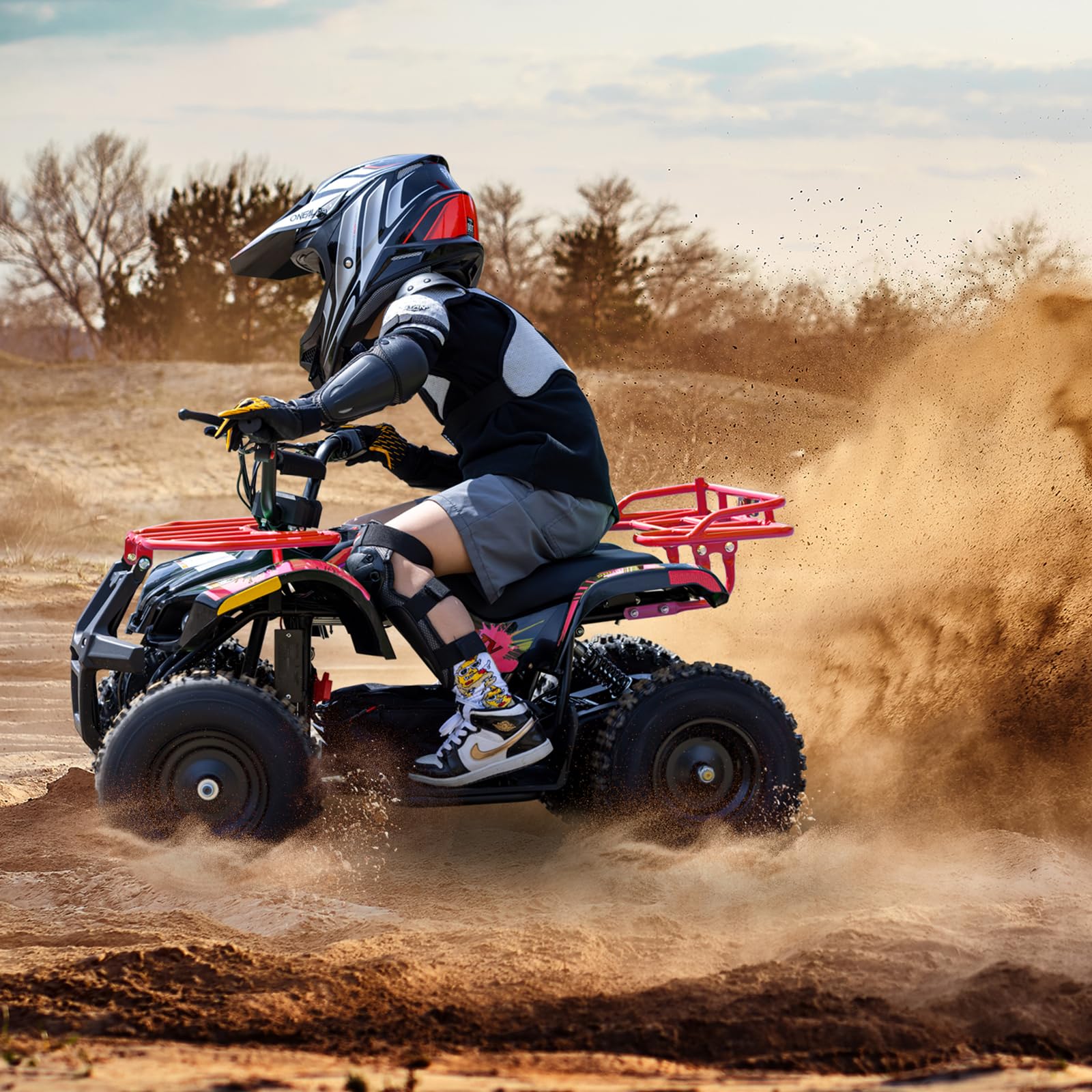 Kids Teenager, 36V Electric 4-Wheeler for Teens, X-Large Metal Frame, Speed Control