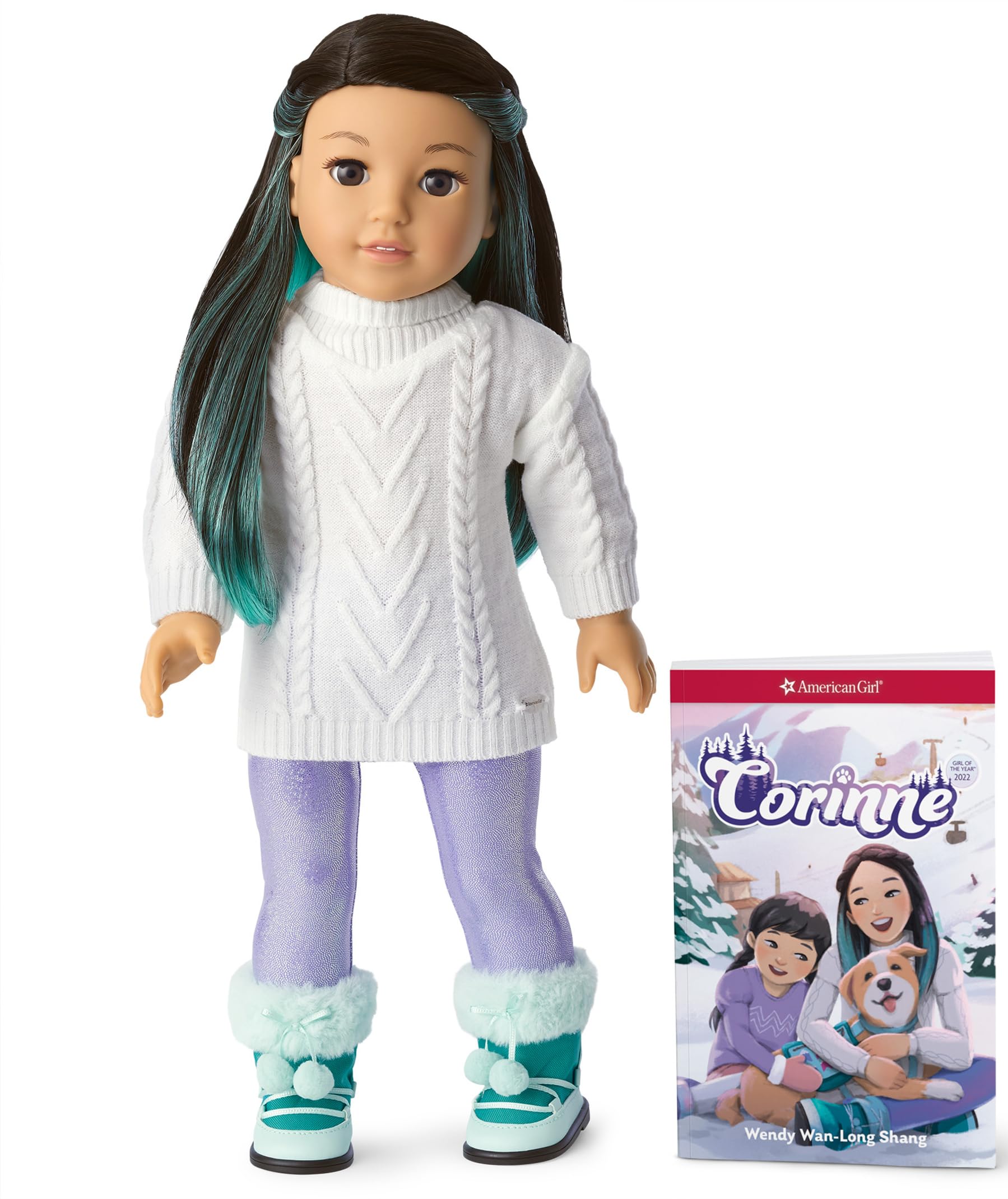 Corinne Tan Girl of the Year 2022 18-inch Doll and Book with Sweater, Leggings