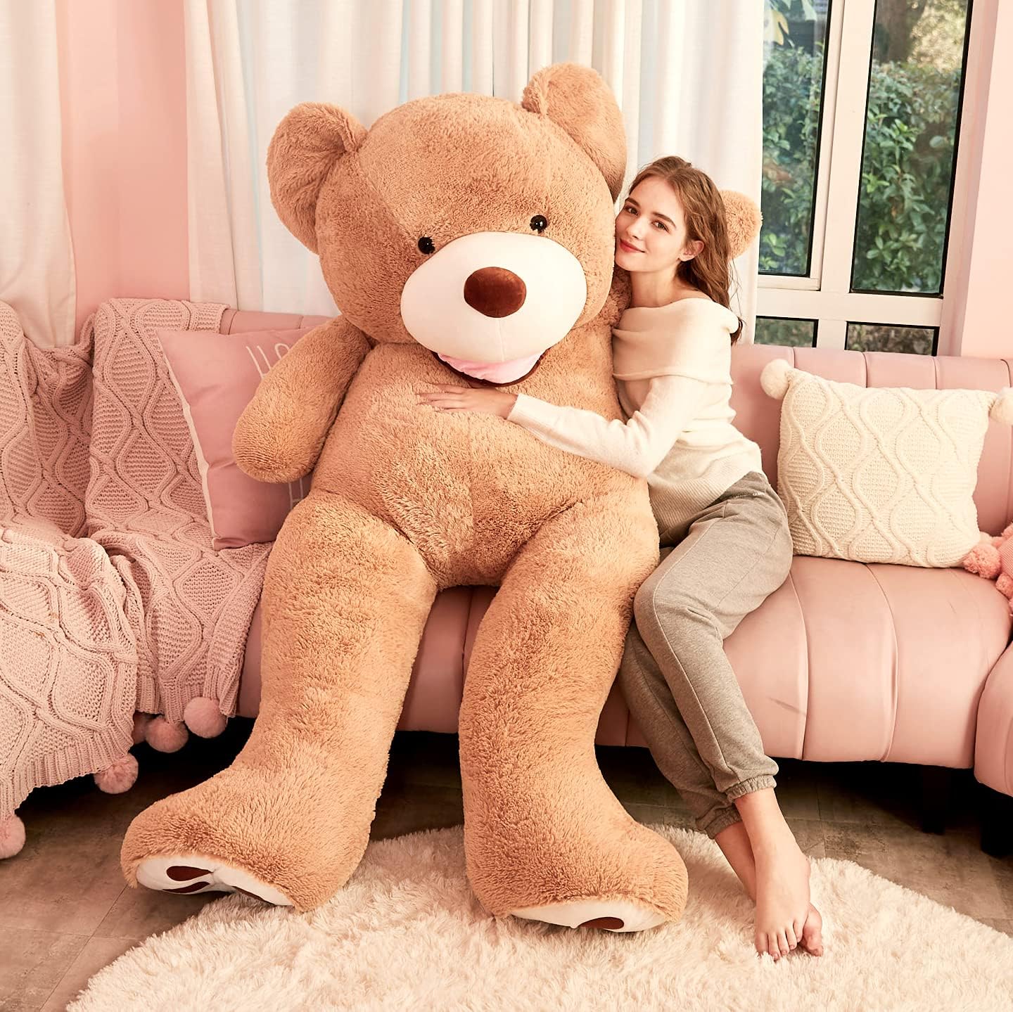 Giant Teddy Bear Plush Toy Stuffed Animals(Brown,78 inches)