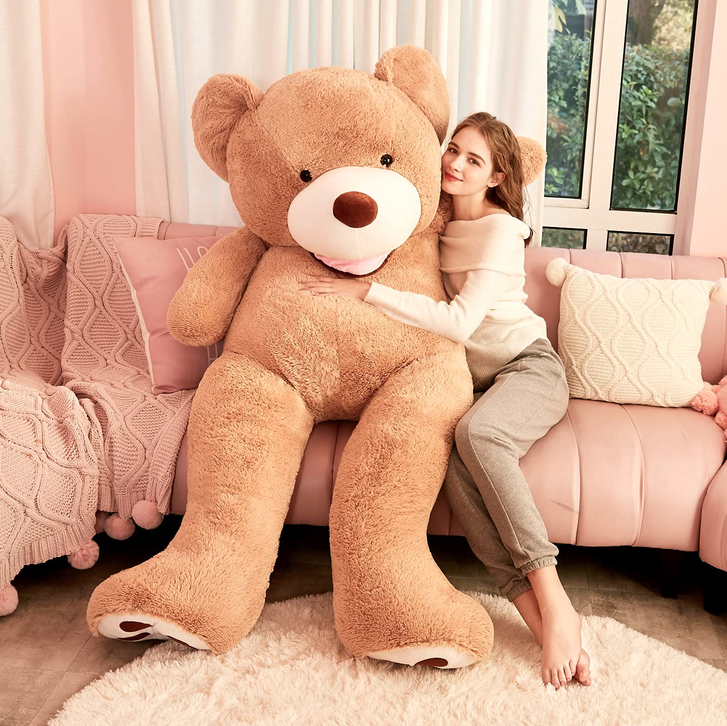 Giant Teddy Bear Plush Toy Stuffed Animals(Brown,78 inches)