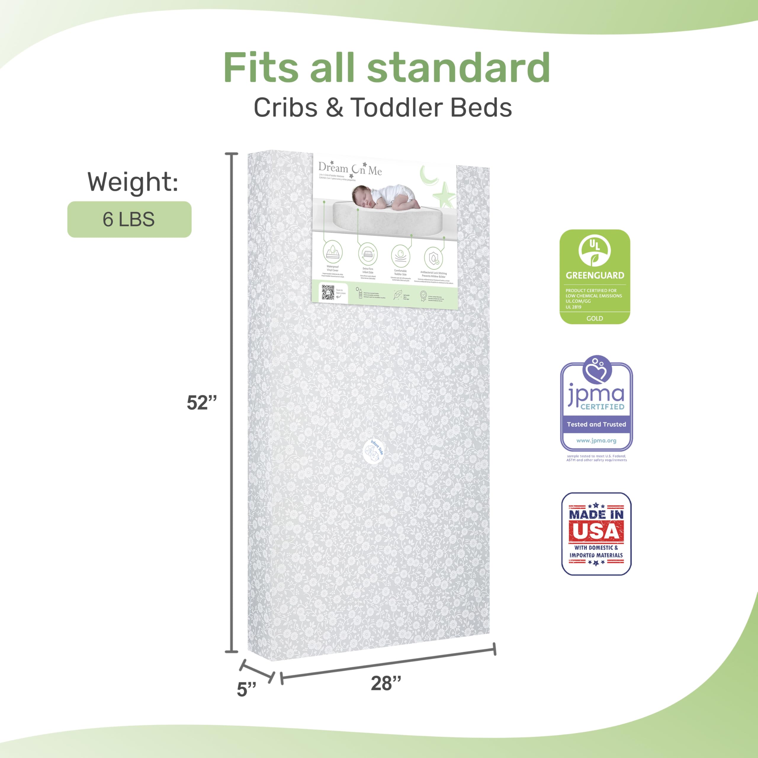 Orthopedic Firm Fiber Crib Mattress Waterproof