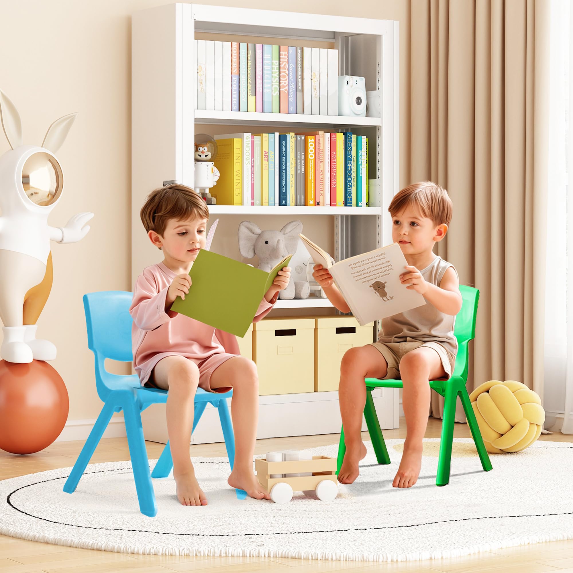 Stackable Kids Chairs 12-Pack with 11 Inch Seat Height