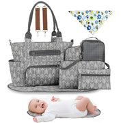 8-Piece Diaper Bag Tote Set – Multifunction Baby Essentials