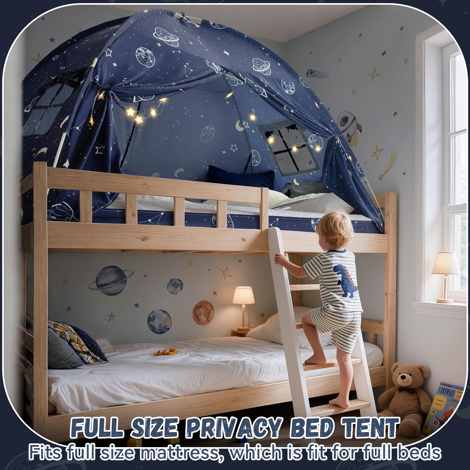 Full Size Space Galaxy Bed Tent Canopy for Kids