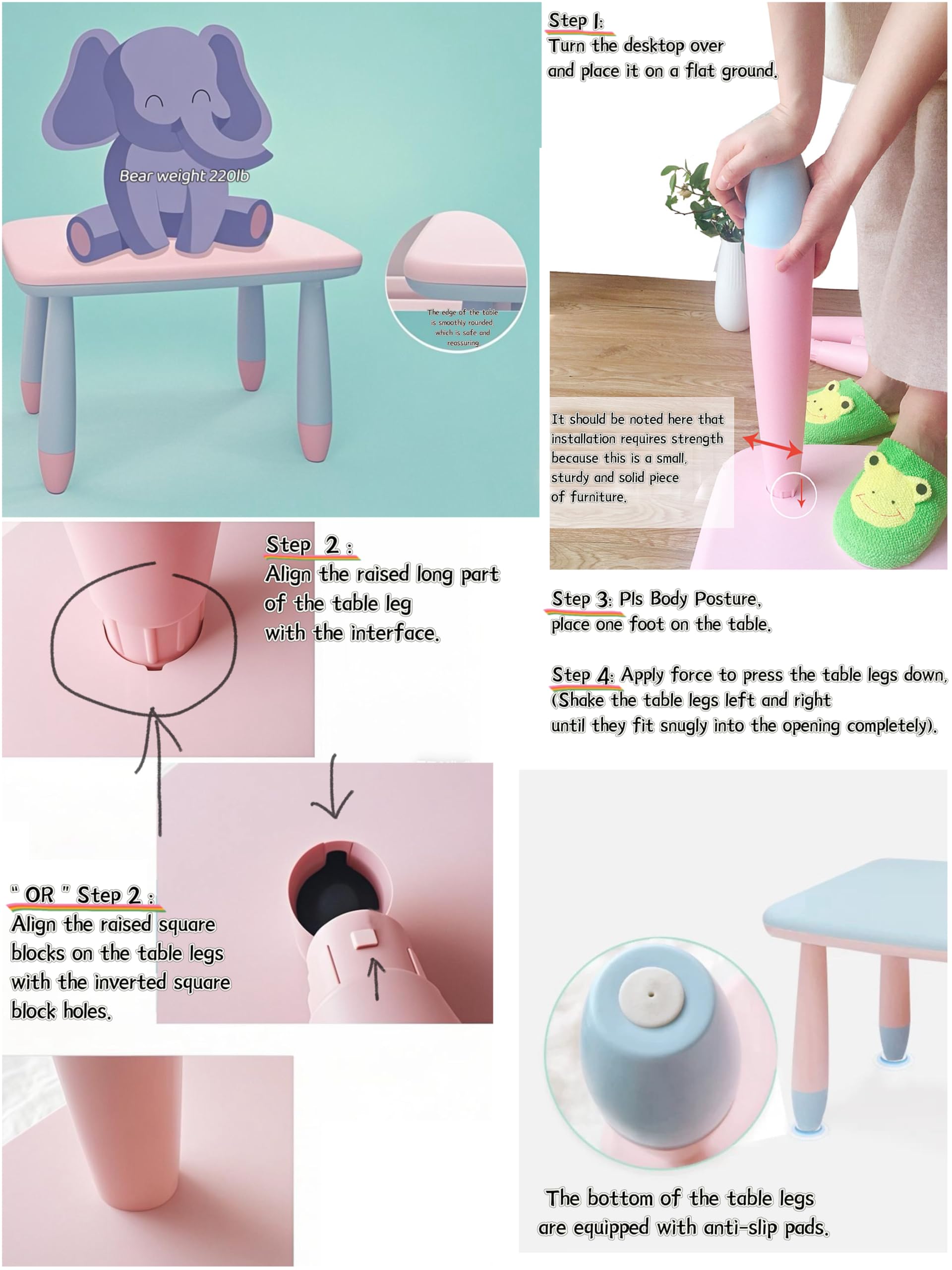 Kids Table and 4 Chairs Set