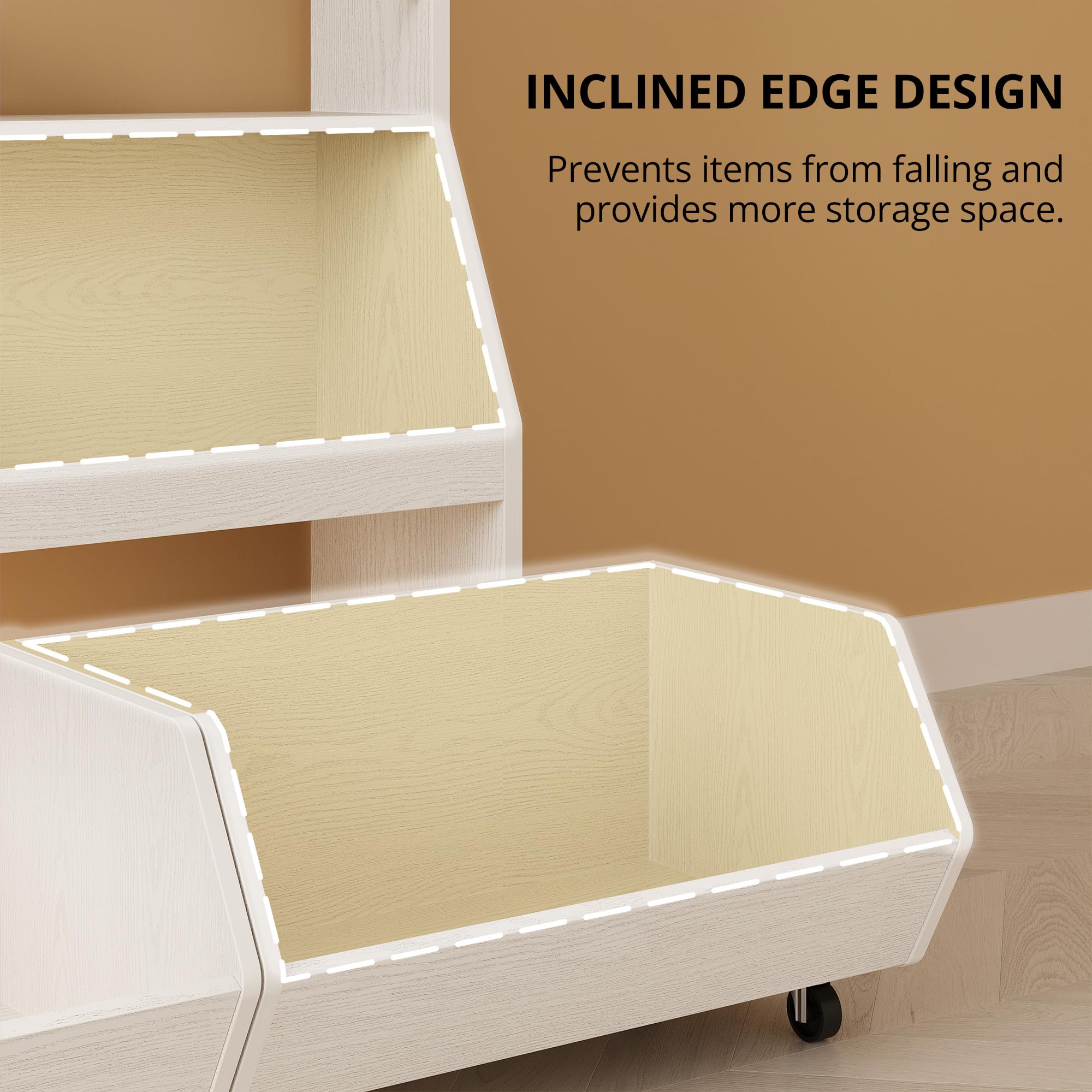 Kids Toy Storage Organizer with Bookshelf and Movable Drawers
