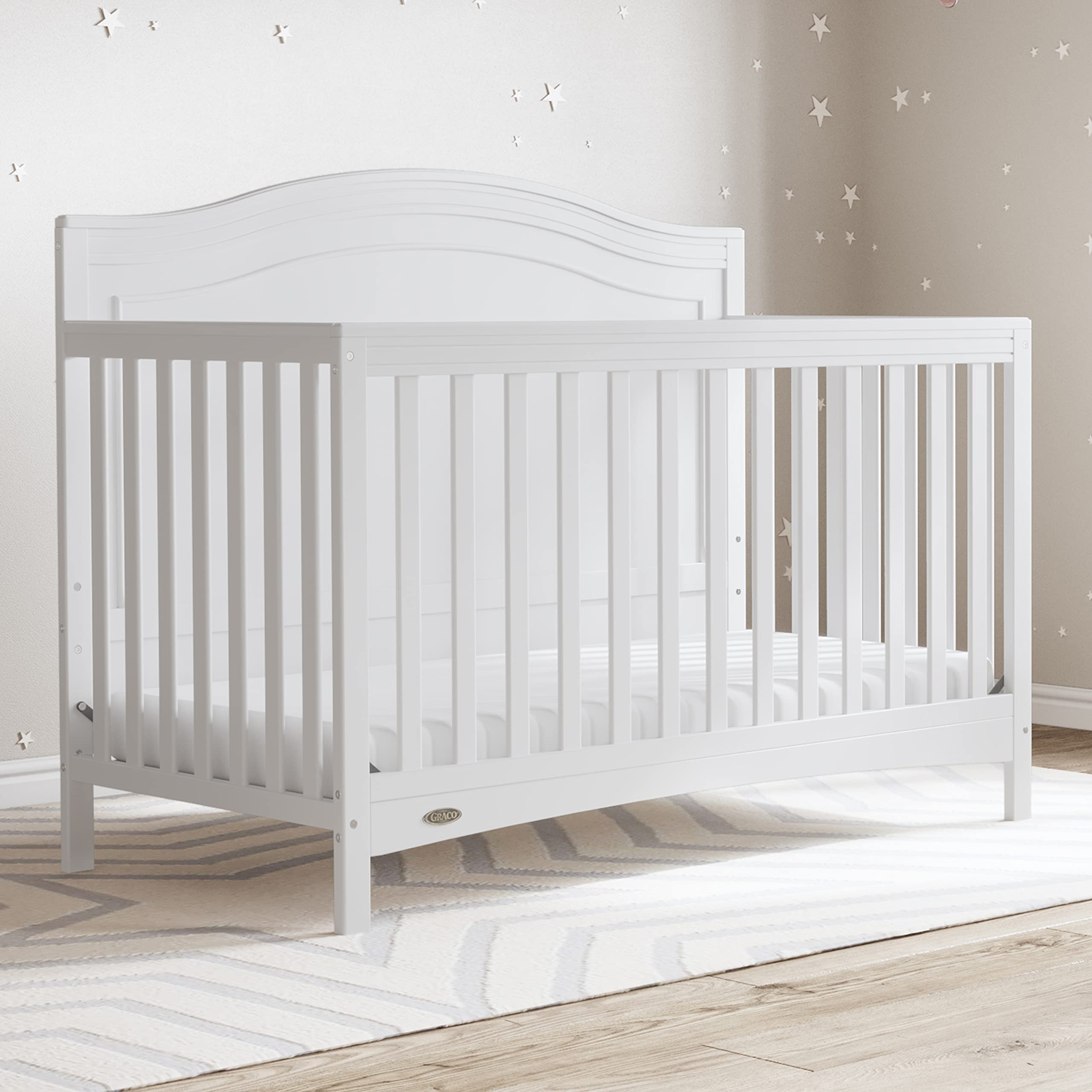Paris 4-in-1 Convertible Crib (White) – GREENGUARD Gold Certified