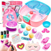 Day Kit for Girls,Girls Foot Spa with Nail Dryer & Bath Bombs