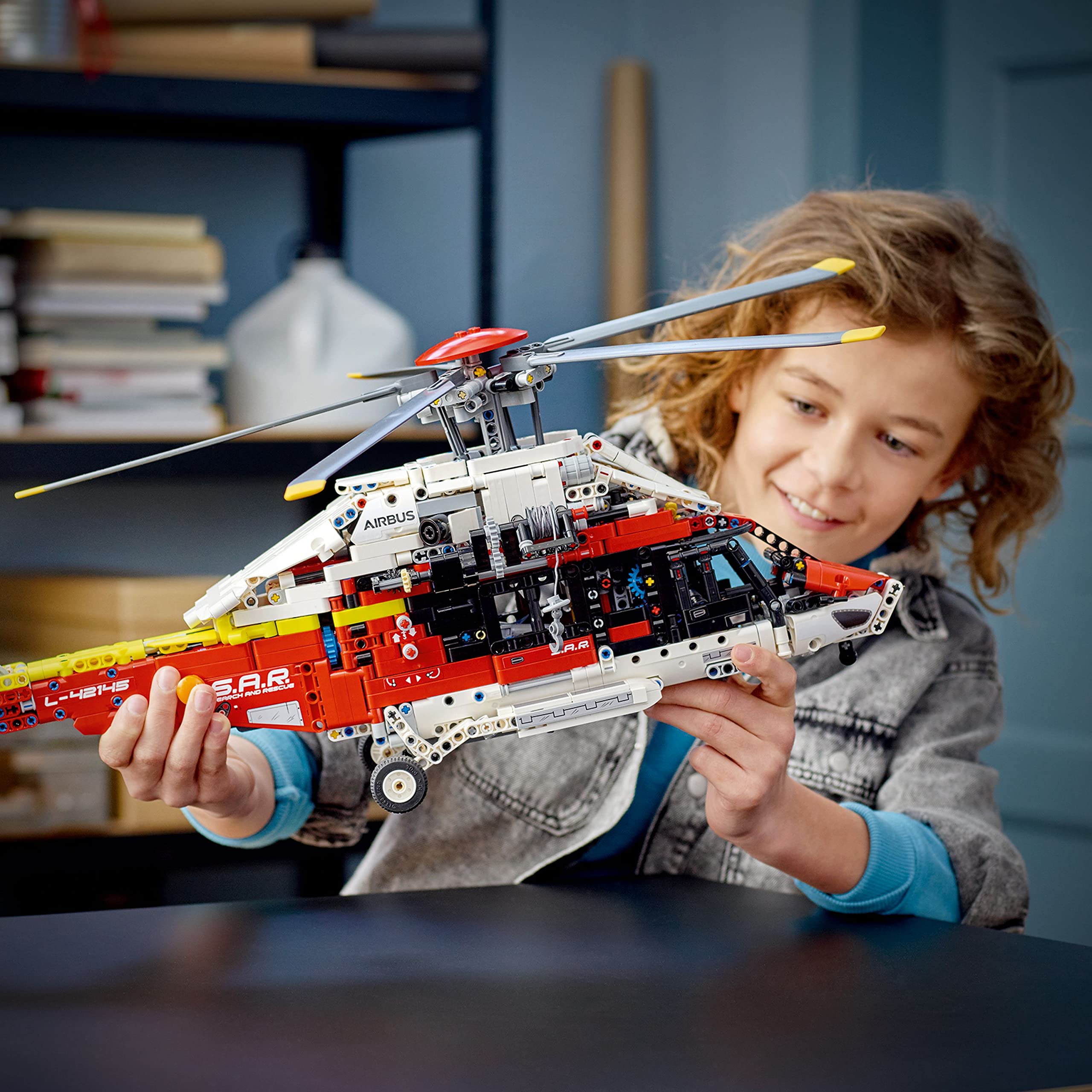 Technic Airbus H175 Rescue Helicopter 42145, Educational Model Building Set for Kids