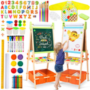 Including 100+ Accessories, Rundad Double Sided Wooden Easel