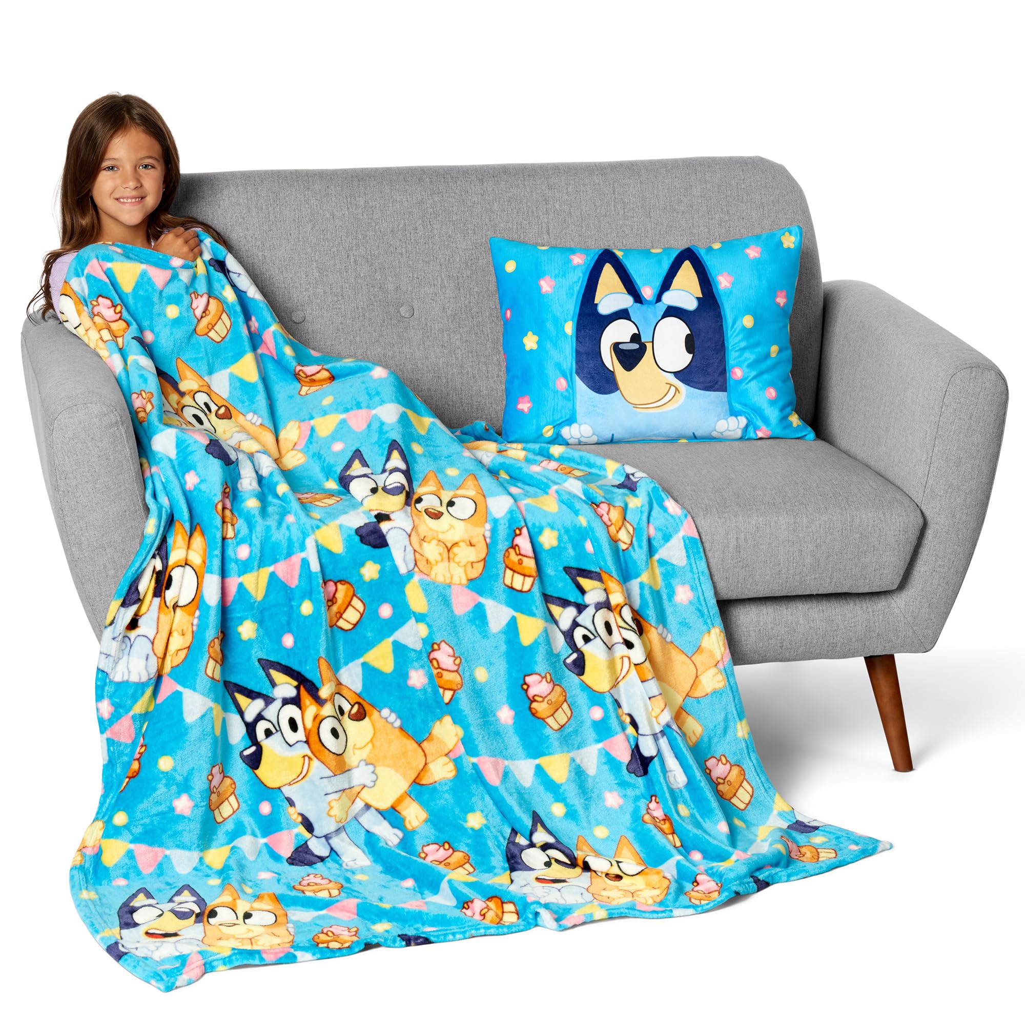 Bluey Party Pups Silk Touch Throw Blanket 50 x 60 Inches