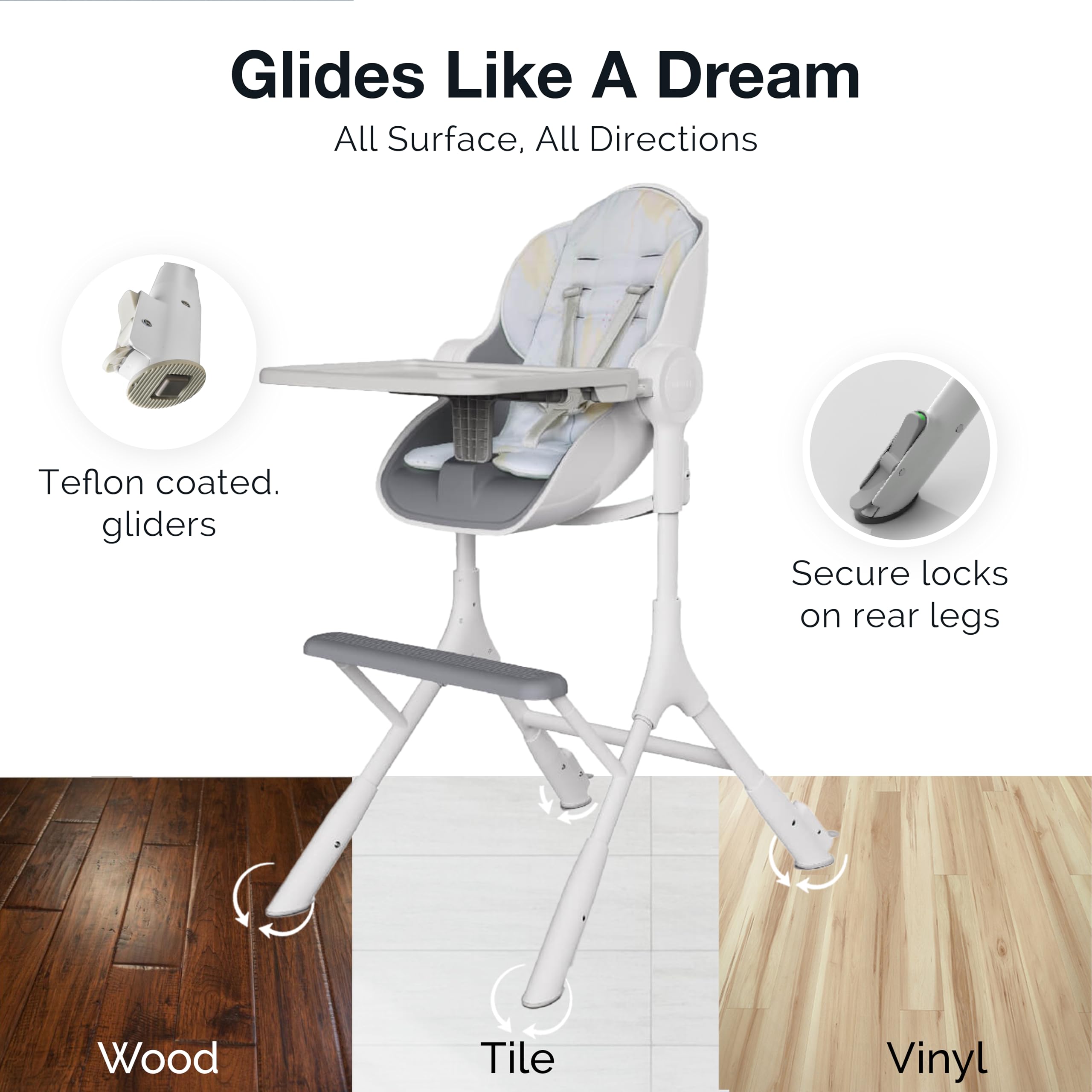 Convertible High Chair with Lounger Mode for Newborn to Toddler