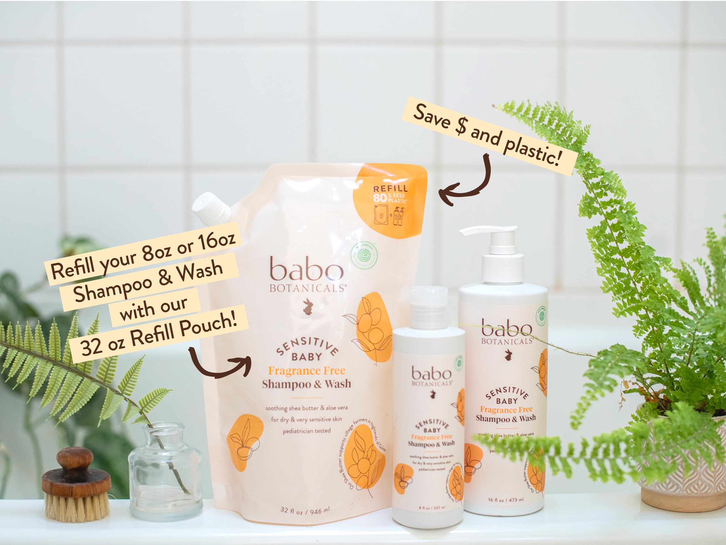 Fragrance-Free 2-in-1 Baby Shampoo & Wash - Shea Butter, Calendula & Aloe