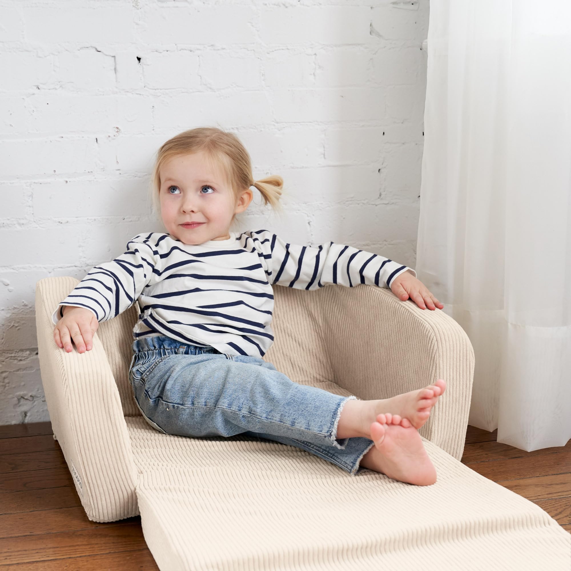 Convertible Toddler Chair and Couch - 2-in-1 Kids Sofa with Washable Cover