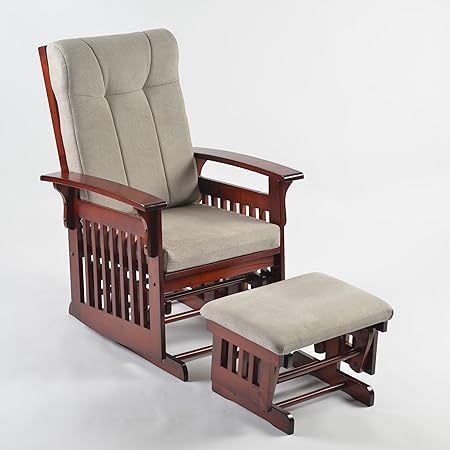 Anti-Pinch Solid Wood Hand Glider Rocking Chair Set