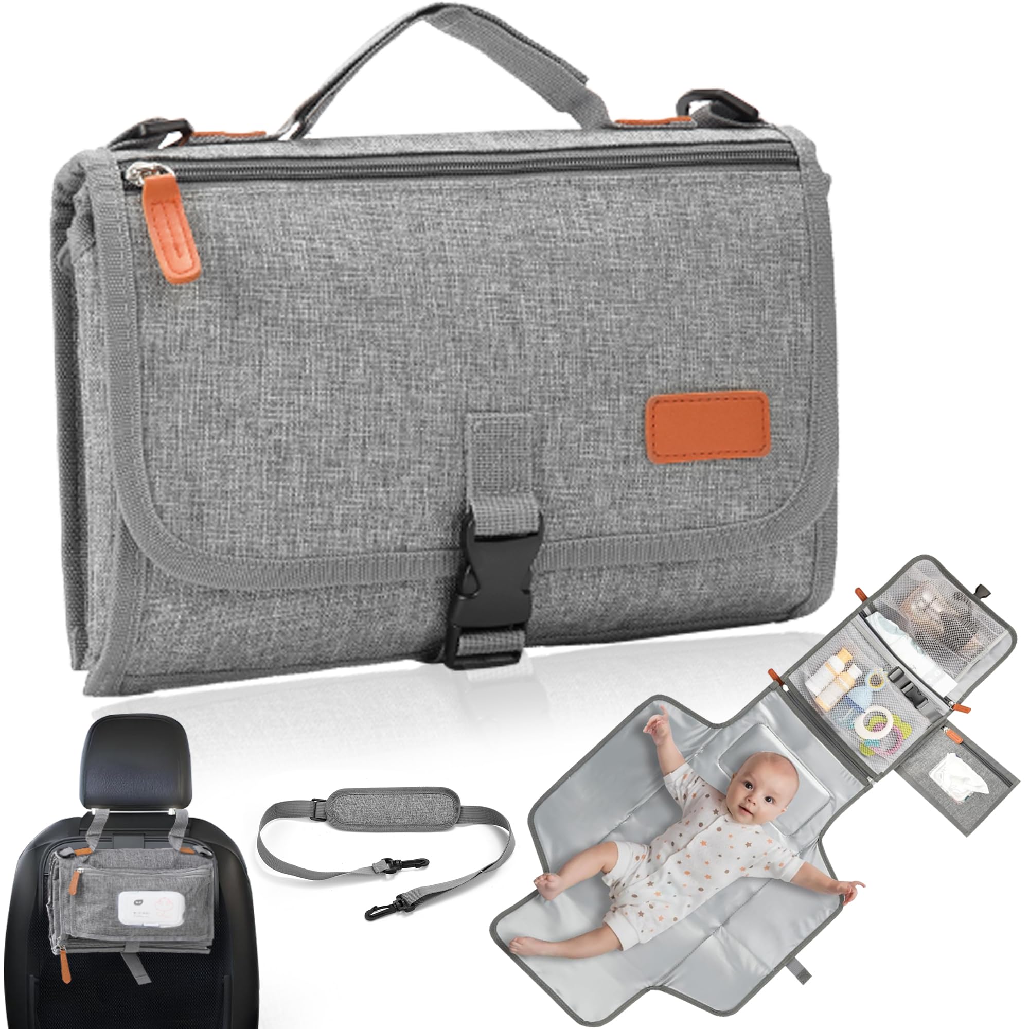Baby Portable Diaper Changing Pad, Waterproof Travel Changing Mat