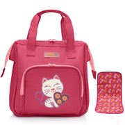 Baby Doll Diaper Bag with Doll Changing Pad- Handbag for Girls- Cat Luminous Embroidery