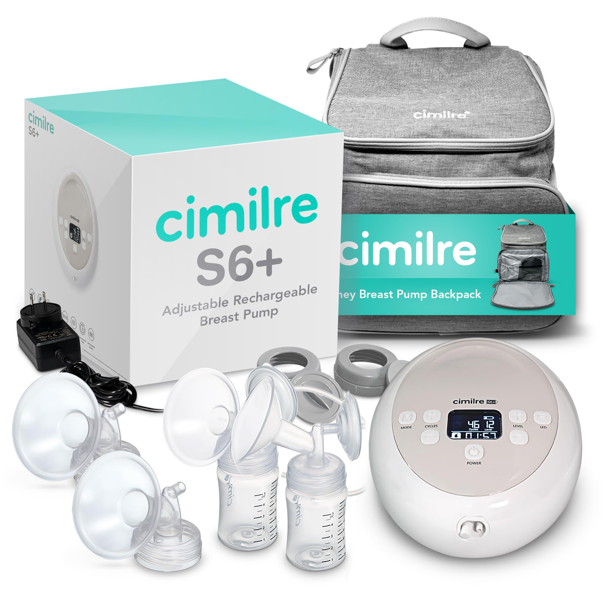 S6+ Adjustable Rechargeable Breast Pump & Journey Breast Pump Backpack Bundle