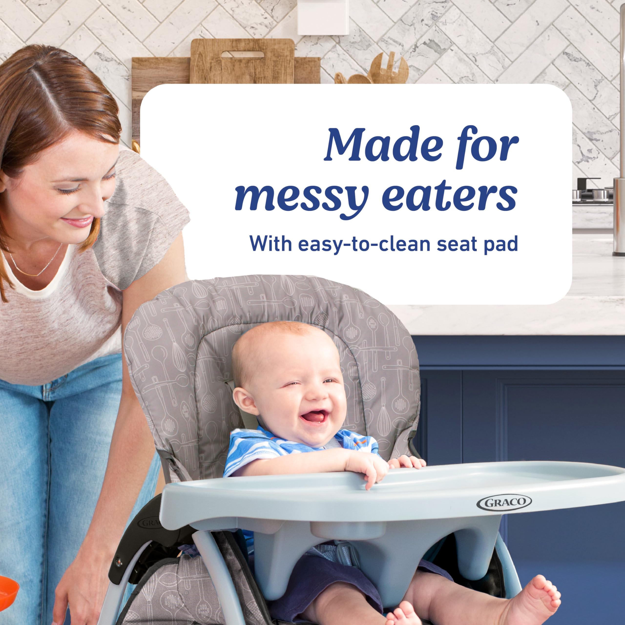 Ultra Slim Fast-Folding High Chair with One-Hand Fold - Space-Saving Design