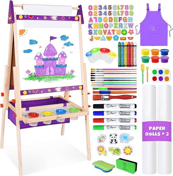 Art Easel for Kids Easel for Toddlers,Adjustable Standing Wooden Toddler Easels Kid