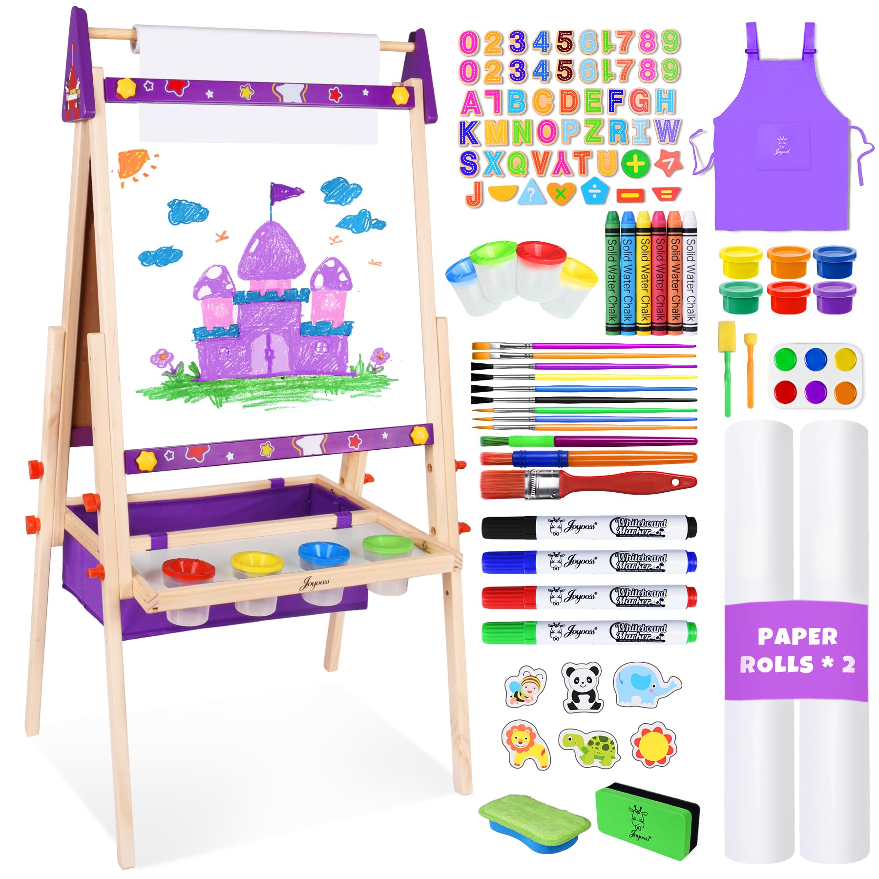 Art Easel for Kids Easel for Toddlers,Adjustable Standing Wooden Toddler Easels Kid