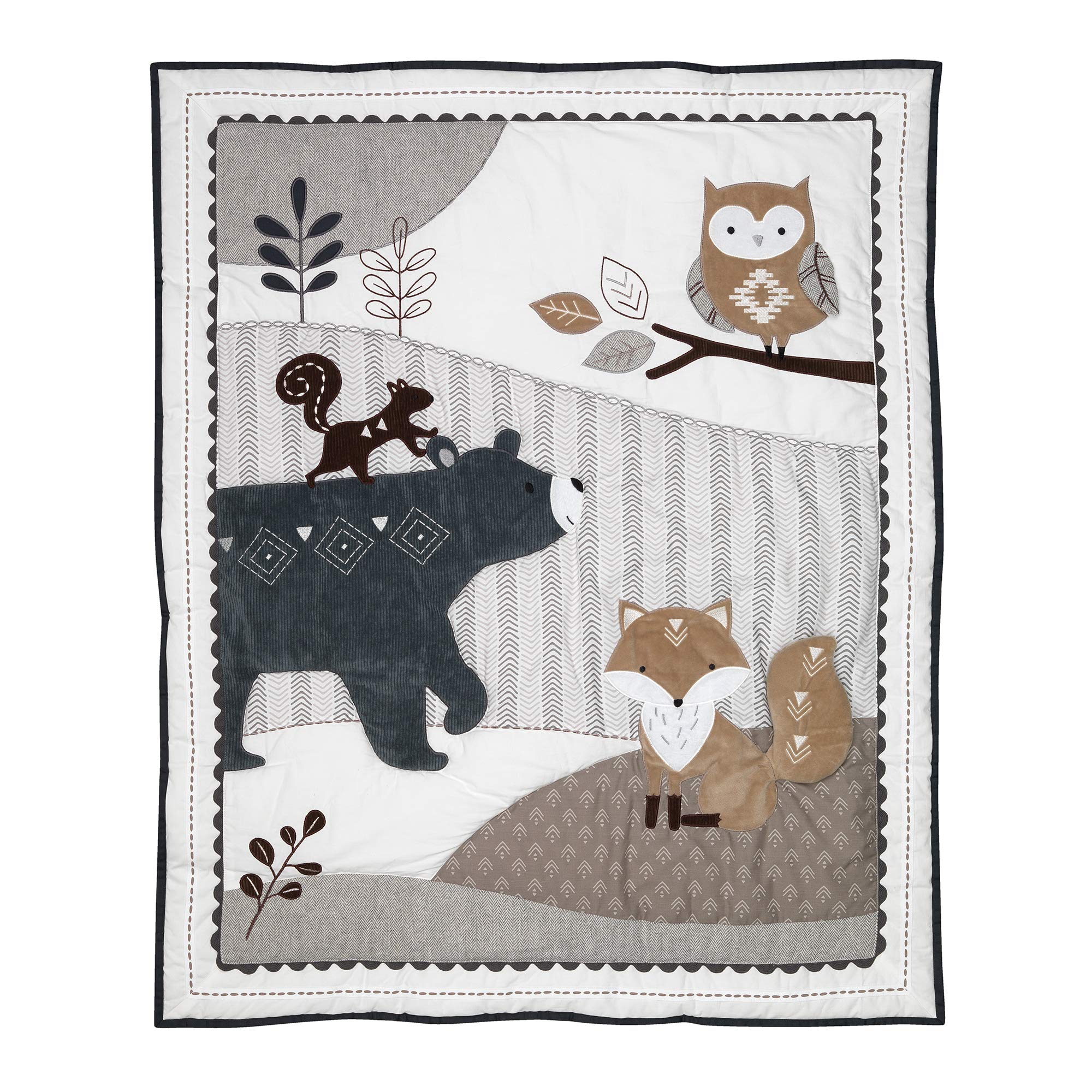 Woodland Forest Animal Nursery 5-Piece Baby Crib Bedding Set - Gray