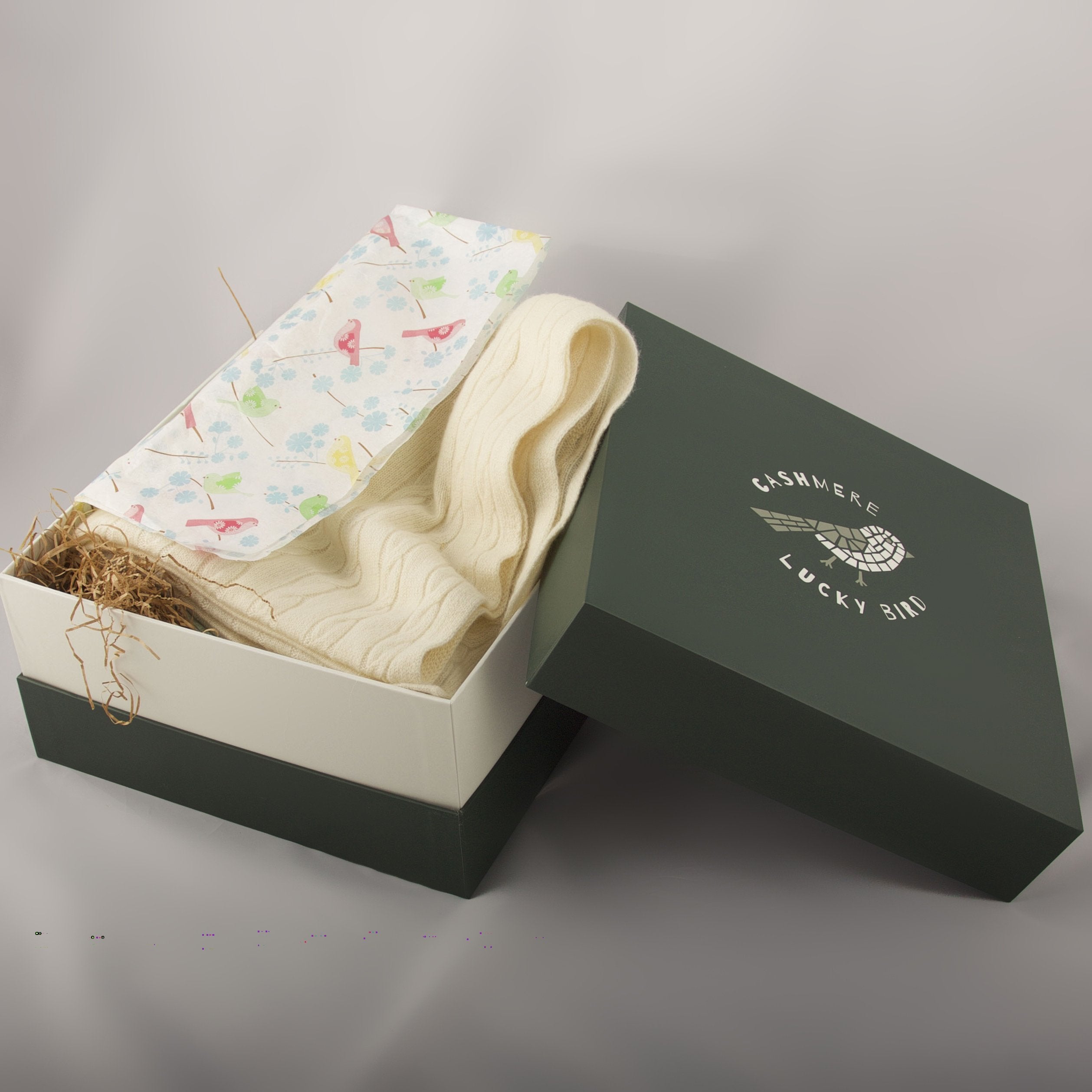 Cashmere Baby Blanket Cable Knit Wrap - Cream